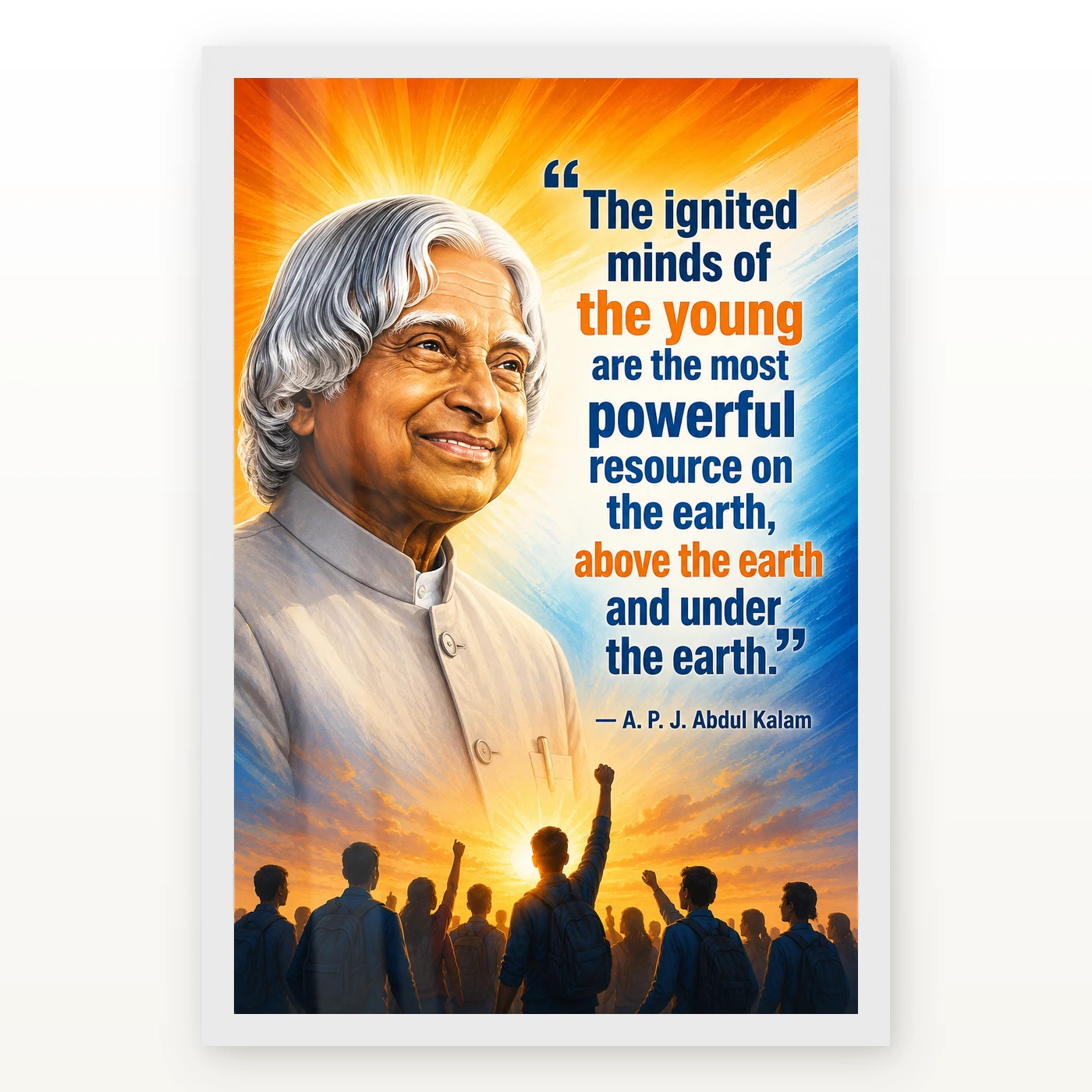 APJ Abdul Kalam Ignited Young Minds Quote Photo Frame, view 2