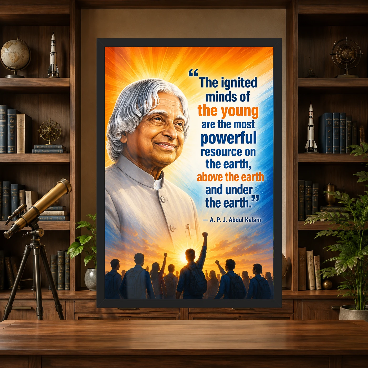 APJ Abdul Kalam Ignited Young Minds Quote Photo Frame, view 4