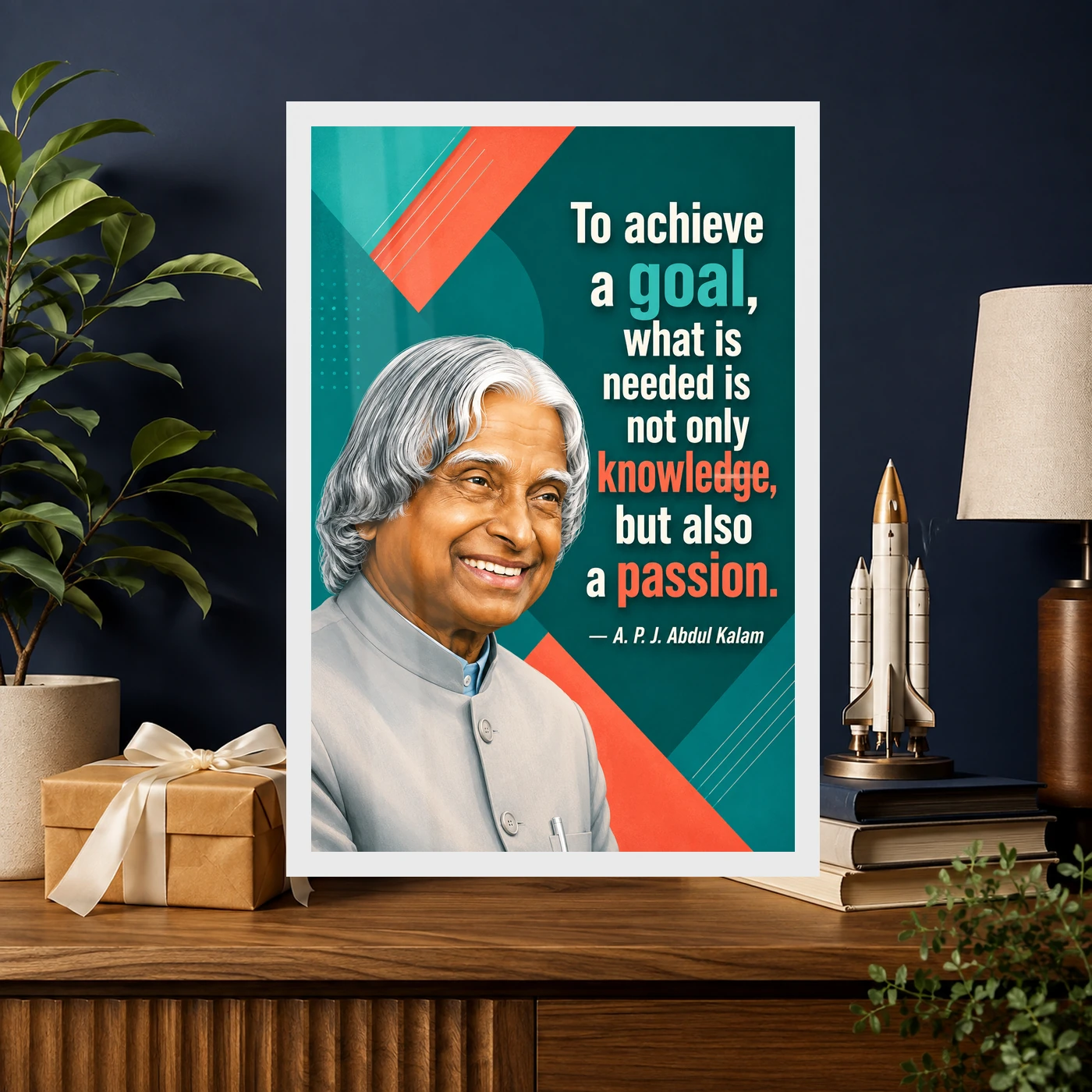 APJ Abdul Kalam Knowledge and Passion Quote Photo Frame, view 10