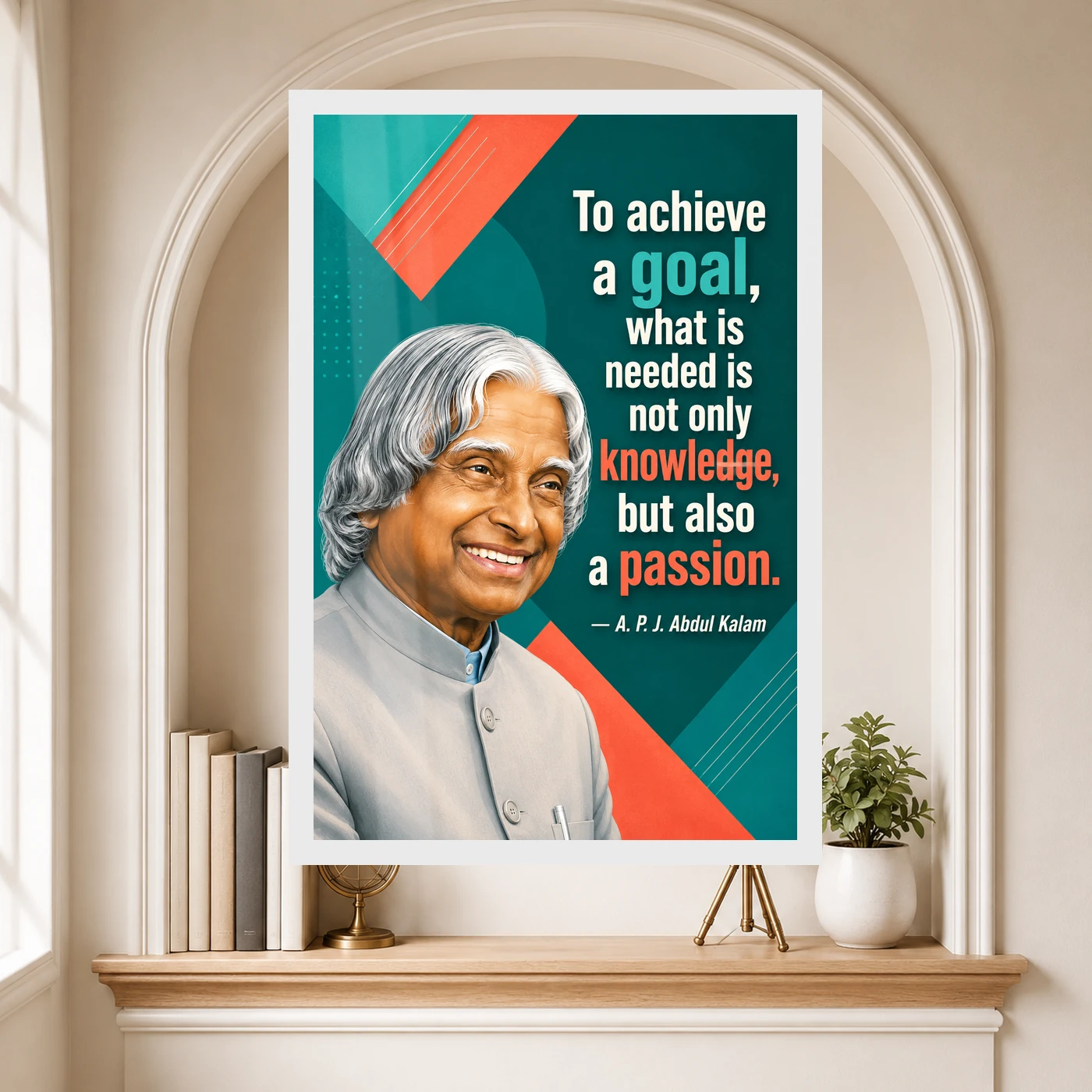 APJ Abdul Kalam Knowledge and Passion Quote Photo Frame, view 6
