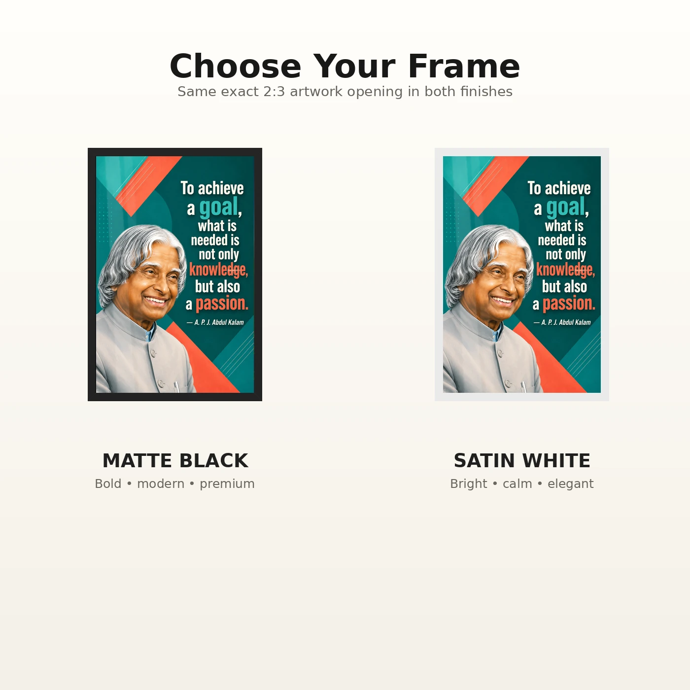 APJ Abdul Kalam Knowledge and Passion Quote Photo Frame, view 7
