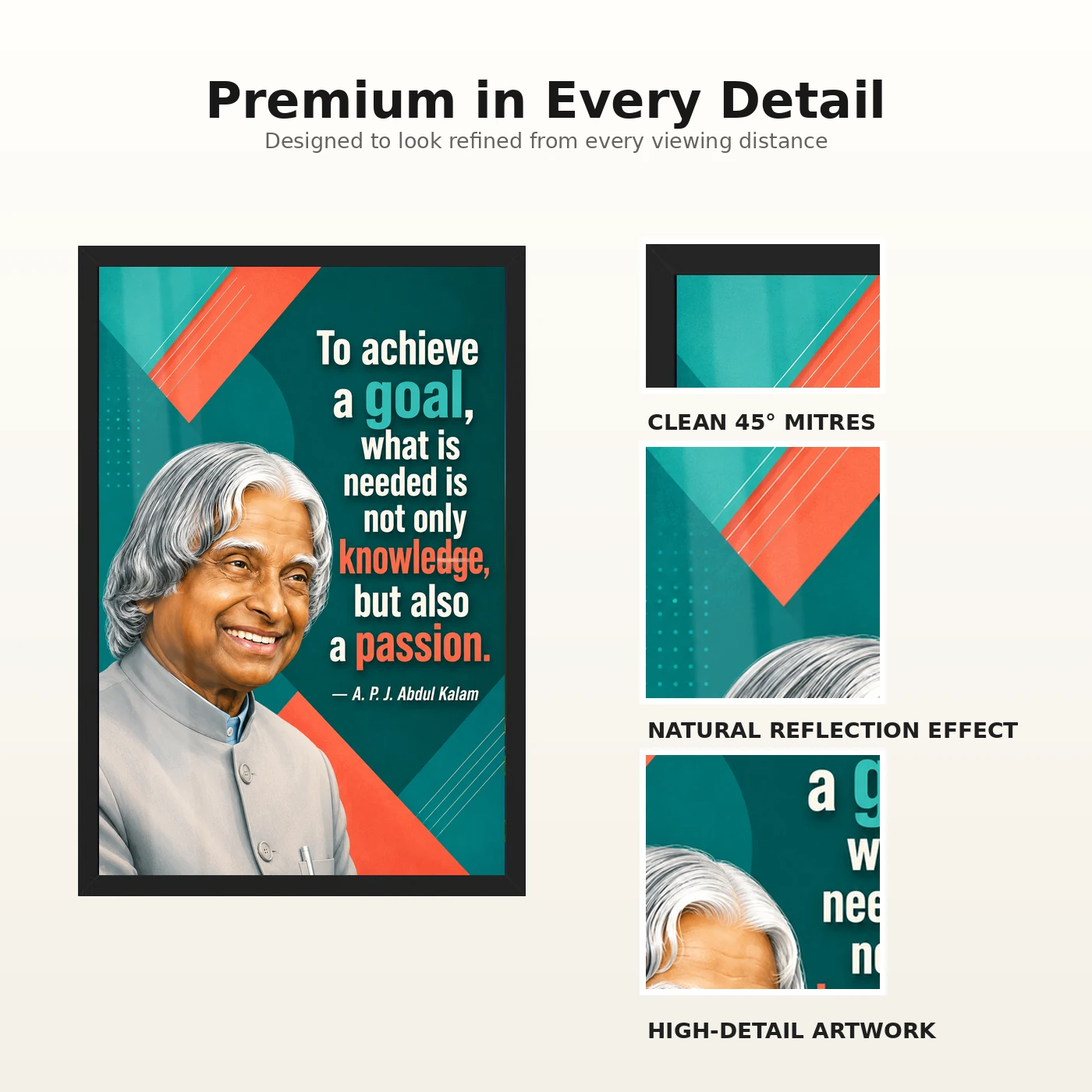 APJ Abdul Kalam Knowledge and Passion Quote Photo Frame, view 9
