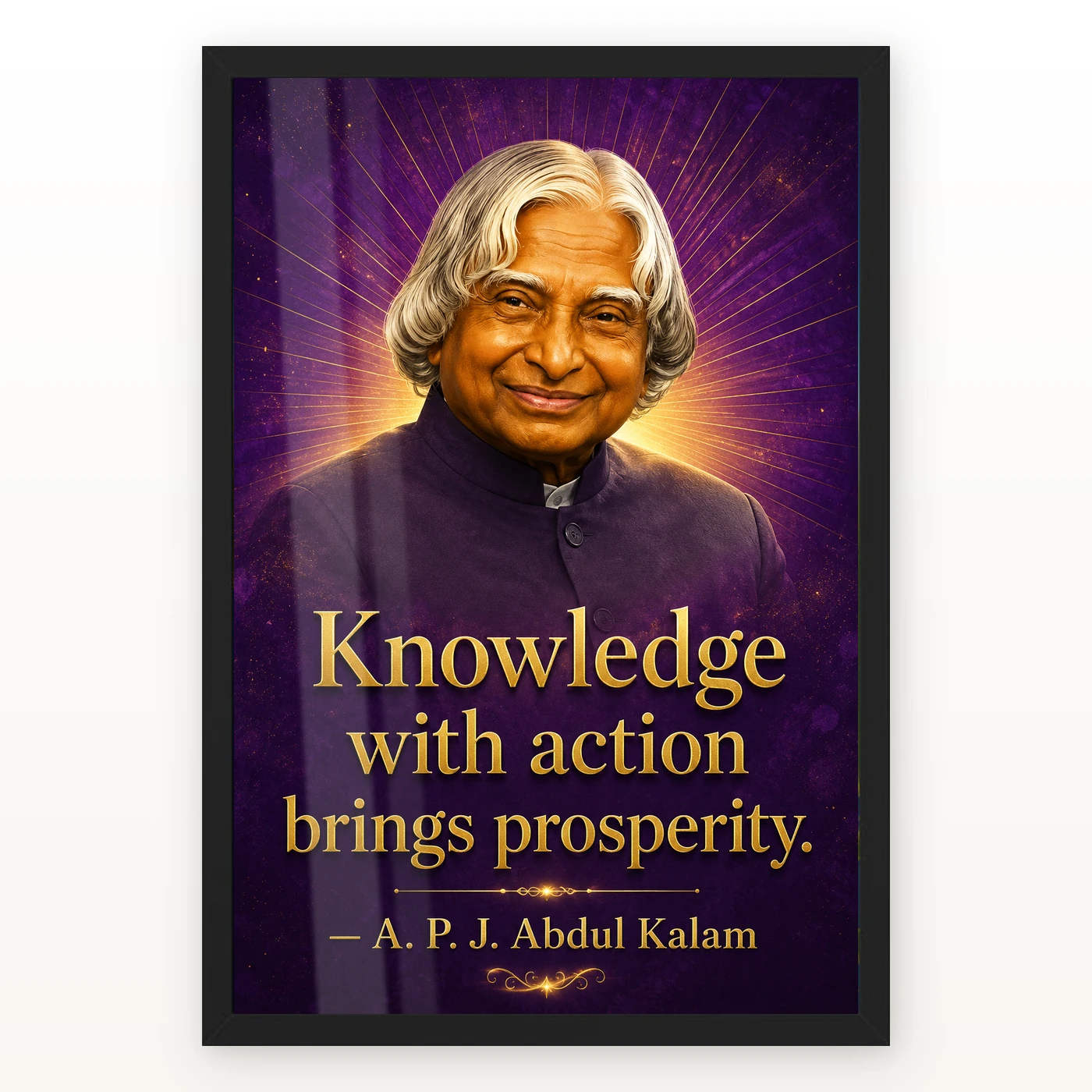 APJ Abdul Kalam Knowledge with Action Quote Photo Frame