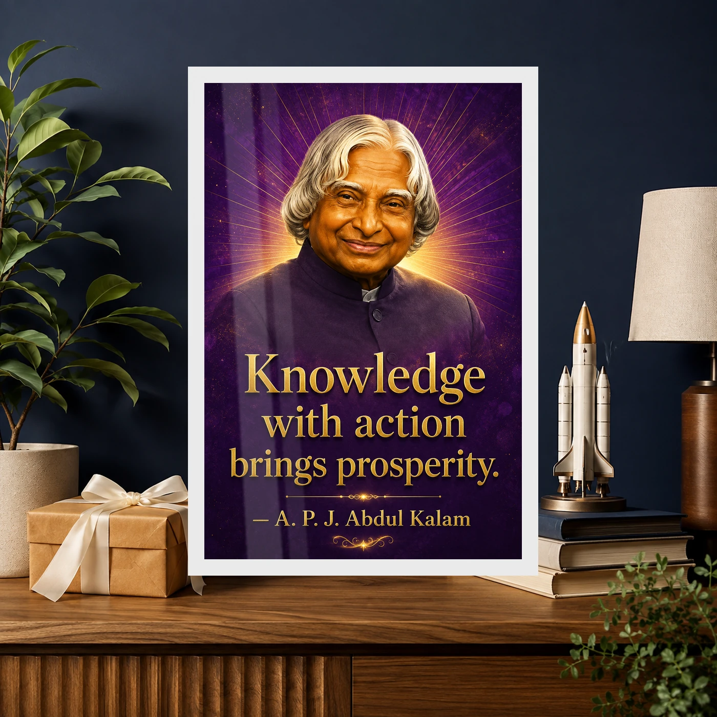 APJ Abdul Kalam Knowledge with Action Quote Photo Frame, view 10