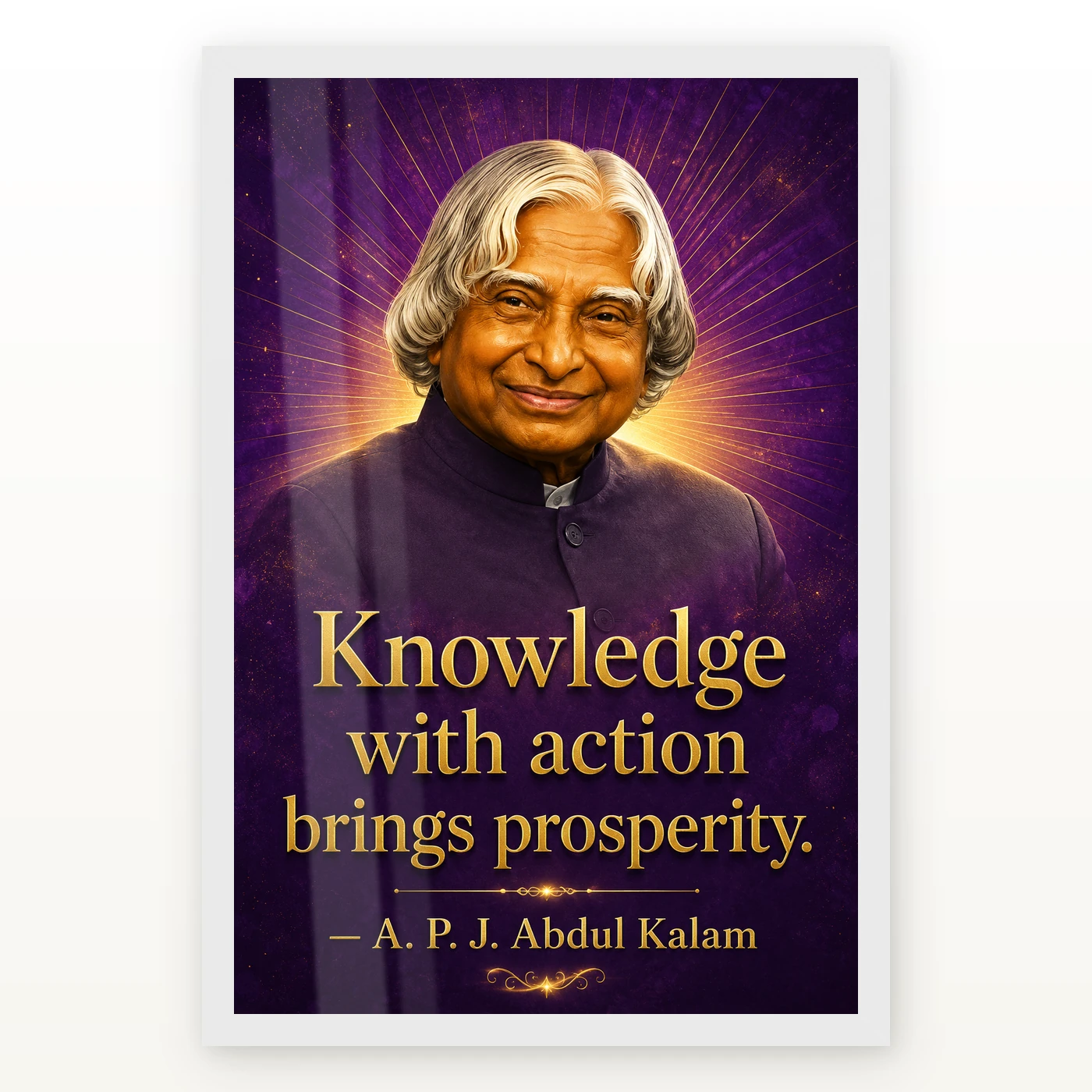 APJ Abdul Kalam Knowledge with Action Quote Photo Frame, view 2