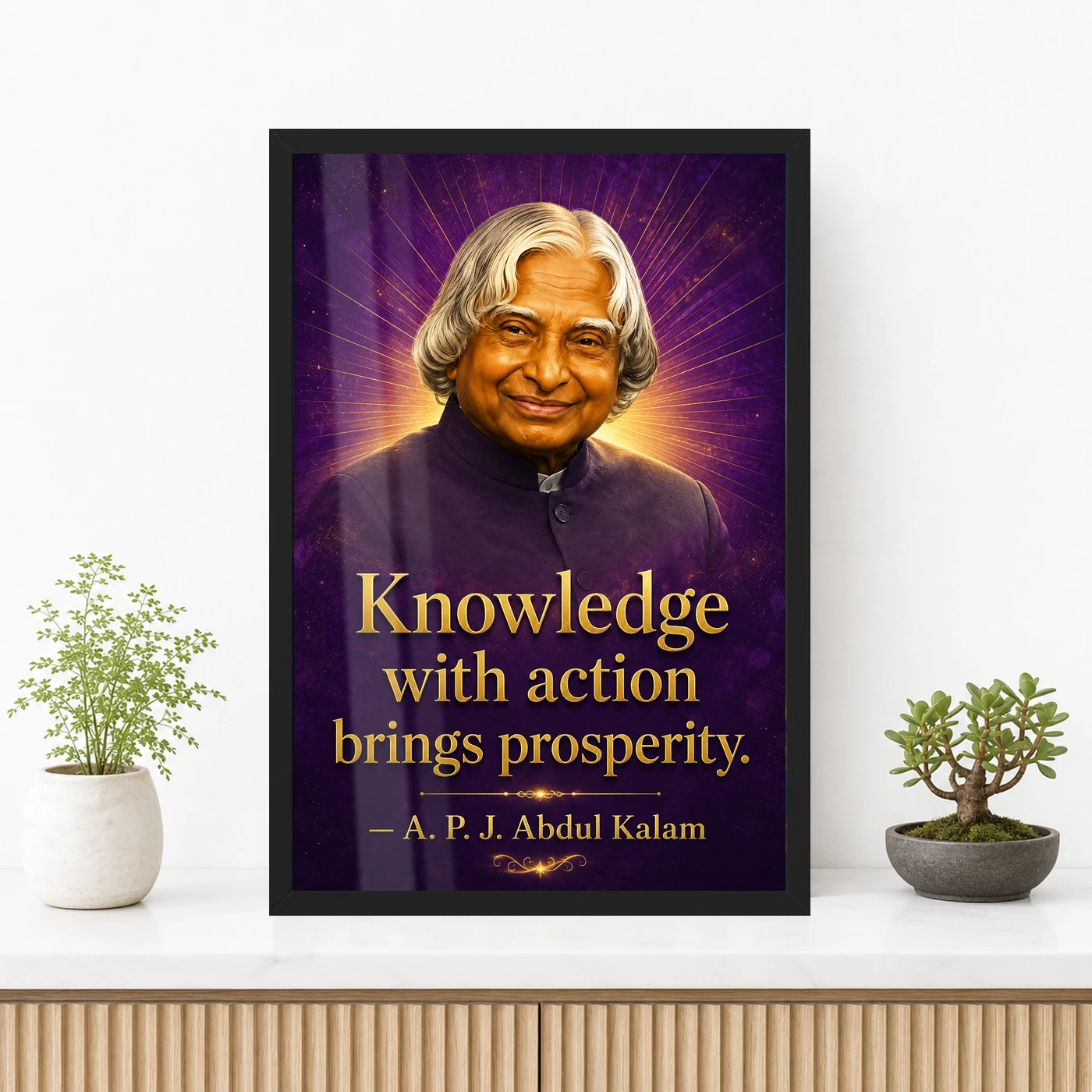 APJ Abdul Kalam Knowledge with Action Quote Photo Frame, view 3