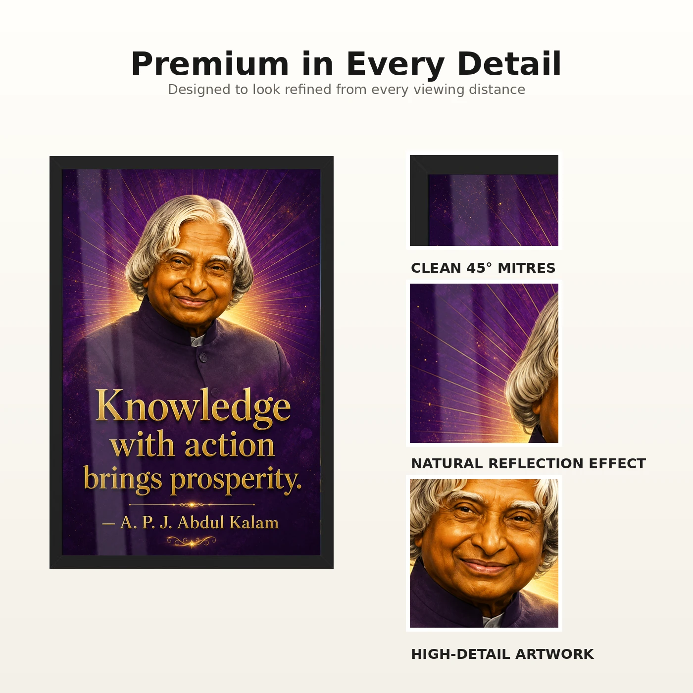 APJ Abdul Kalam Knowledge with Action Quote Photo Frame, view 9