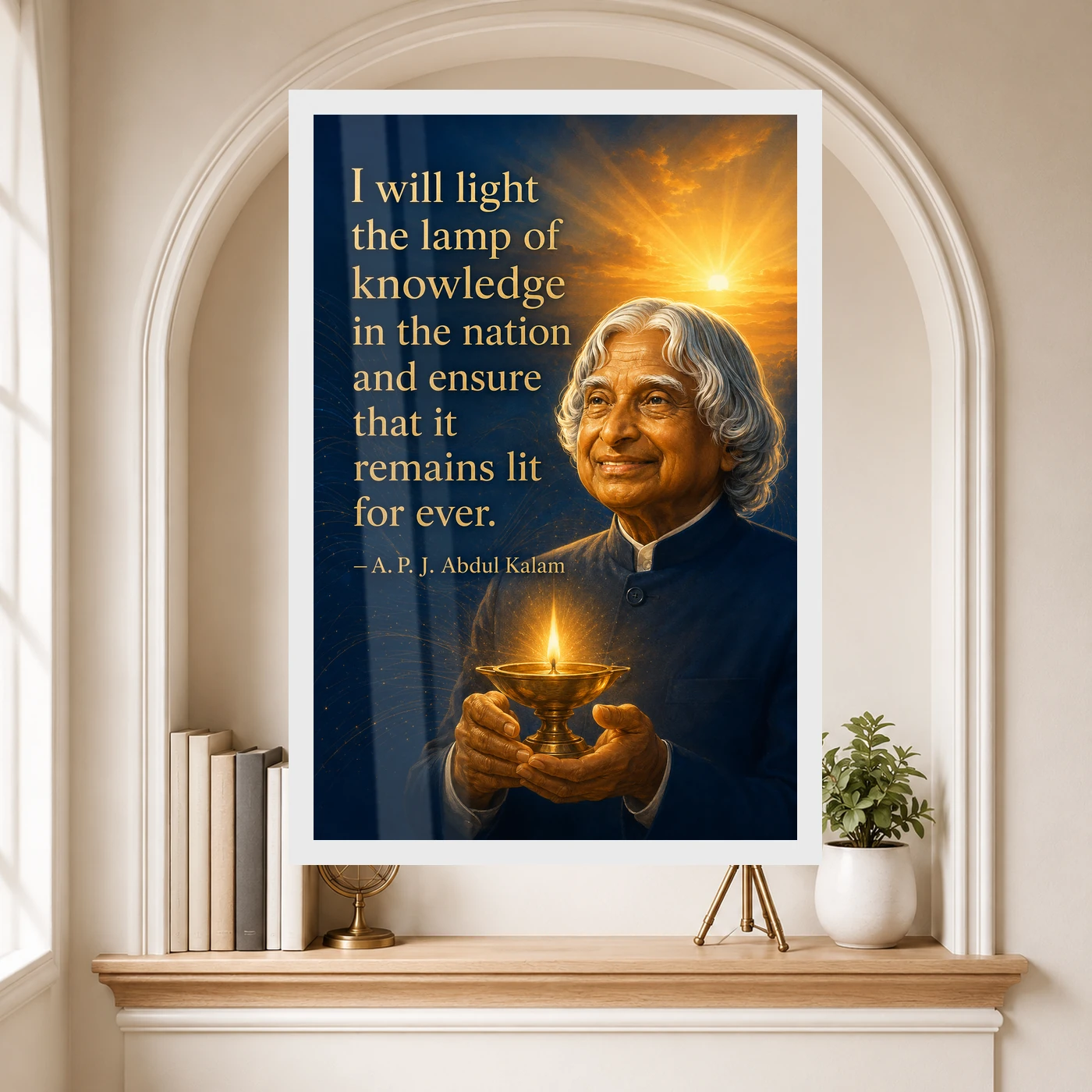 APJ Abdul Kalam Lamp of Knowledge Quote Photo Frame, view 6