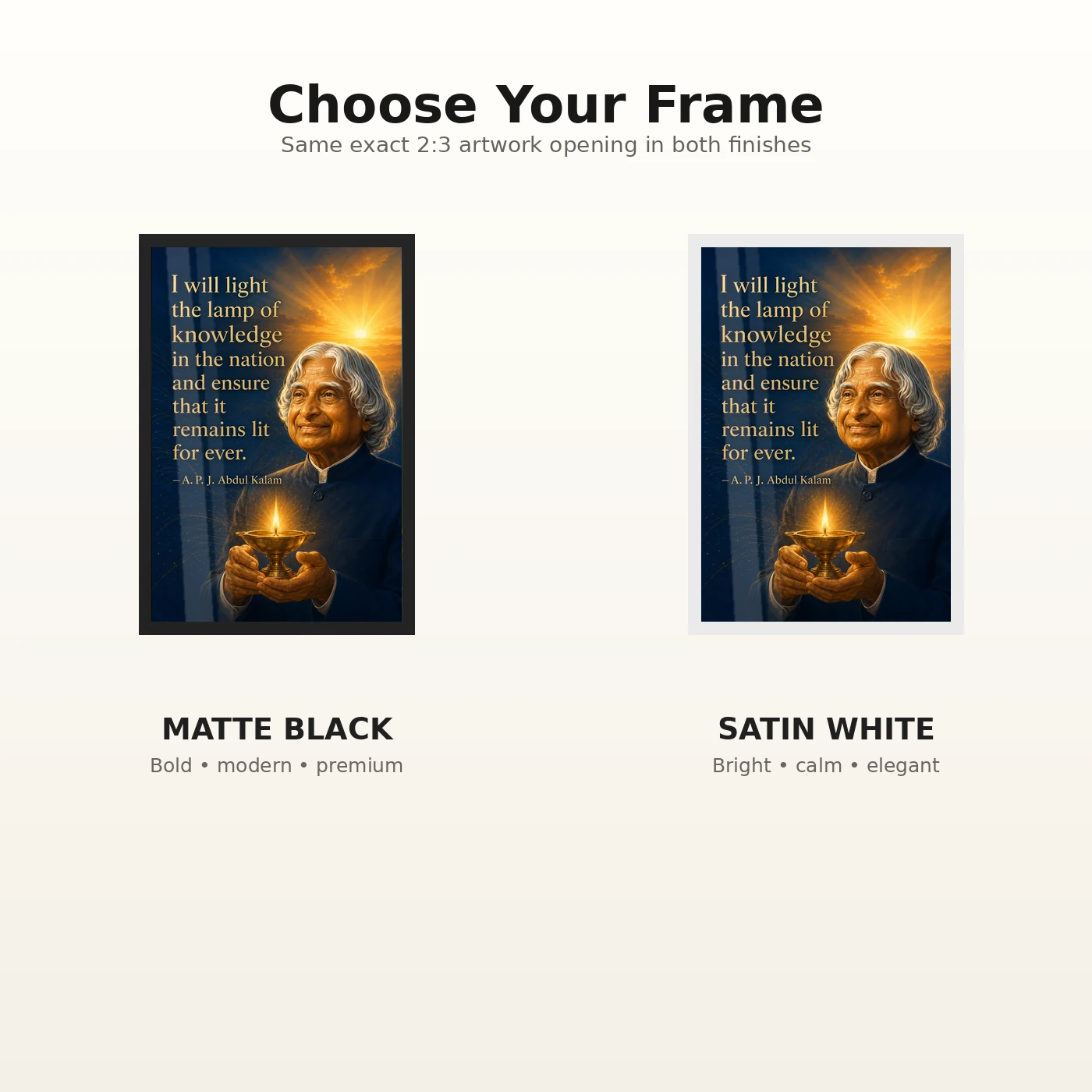 APJ Abdul Kalam Lamp of Knowledge Quote Photo Frame, view 7