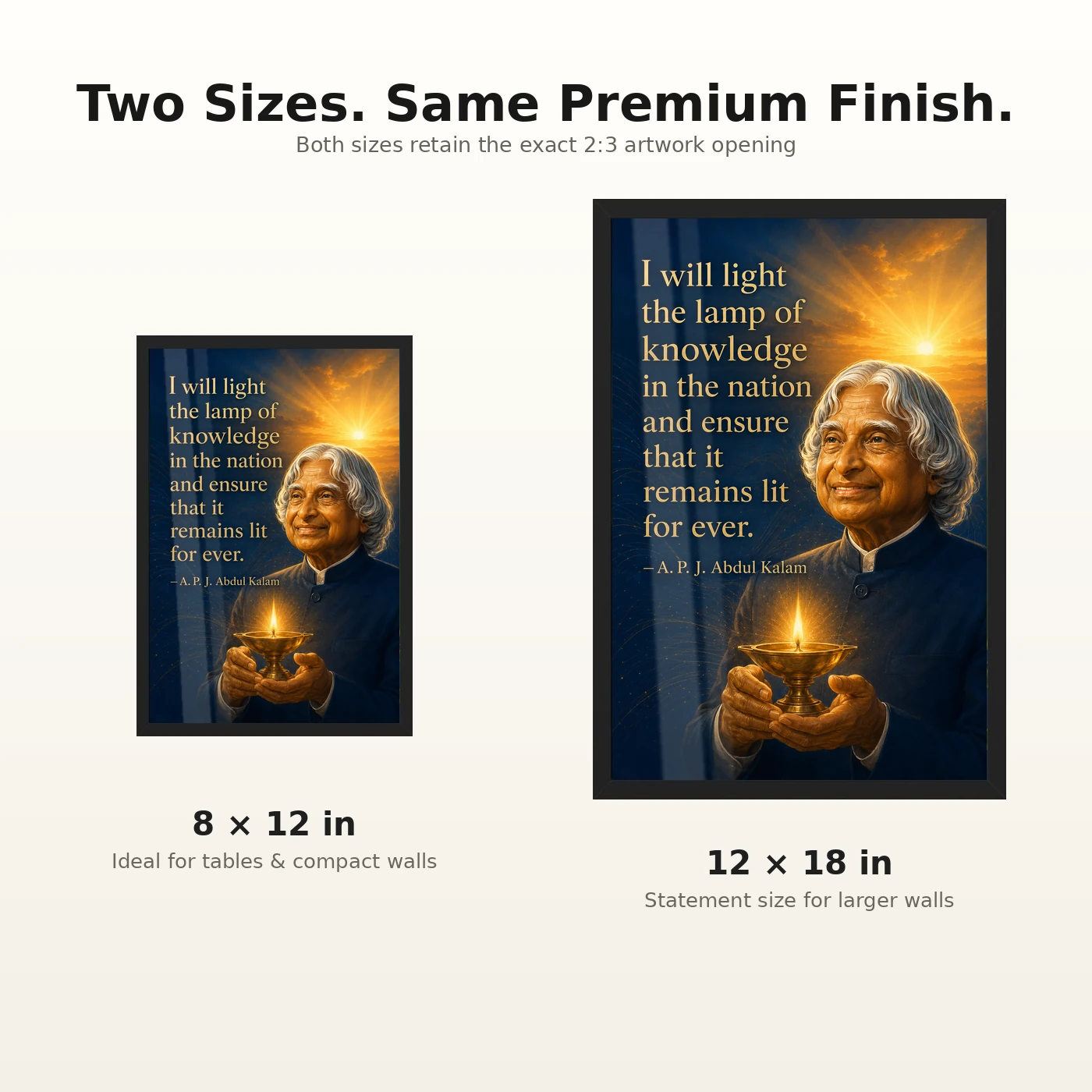 APJ Abdul Kalam Lamp of Knowledge Quote Photo Frame, view 8