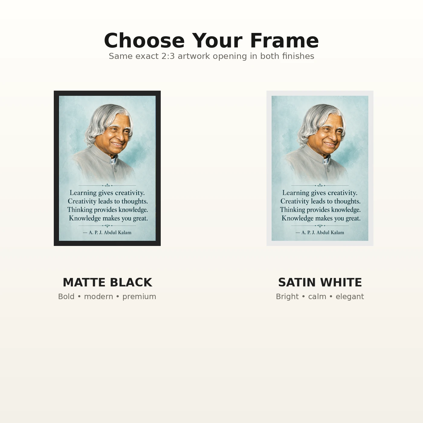 APJ Abdul Kalam Learning Creativity Knowledge Quote Frame, view 7