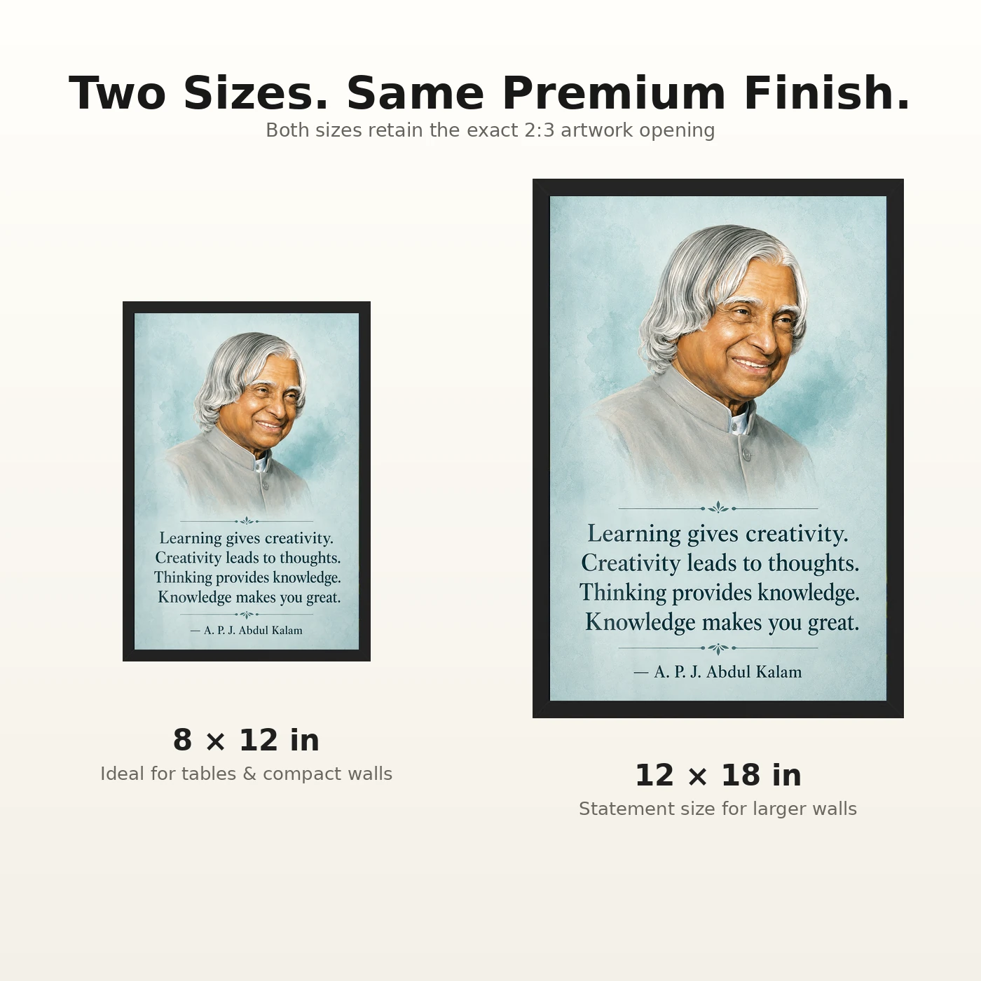 APJ Abdul Kalam Learning Creativity Knowledge Quote Frame, view 8