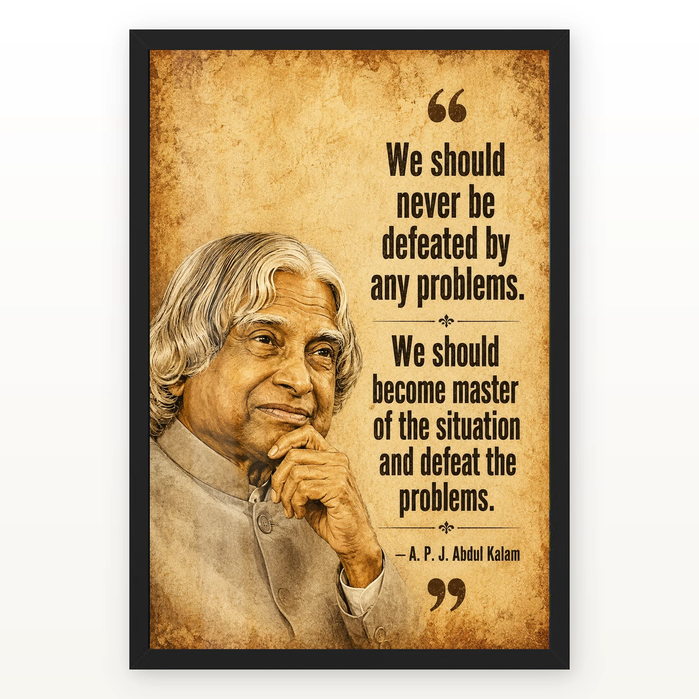 APJ Abdul Kalam Master the Problems Motivational Frame