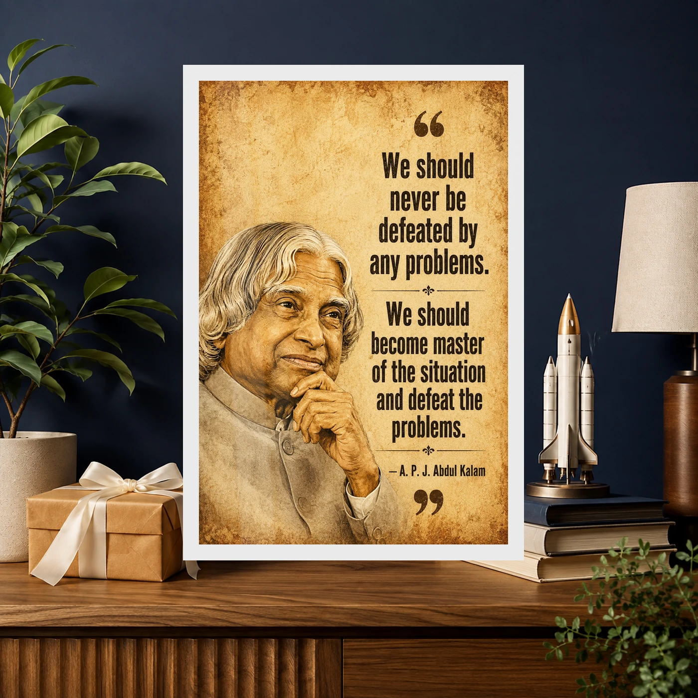 APJ Abdul Kalam Master the Problems Motivational Frame, view 10