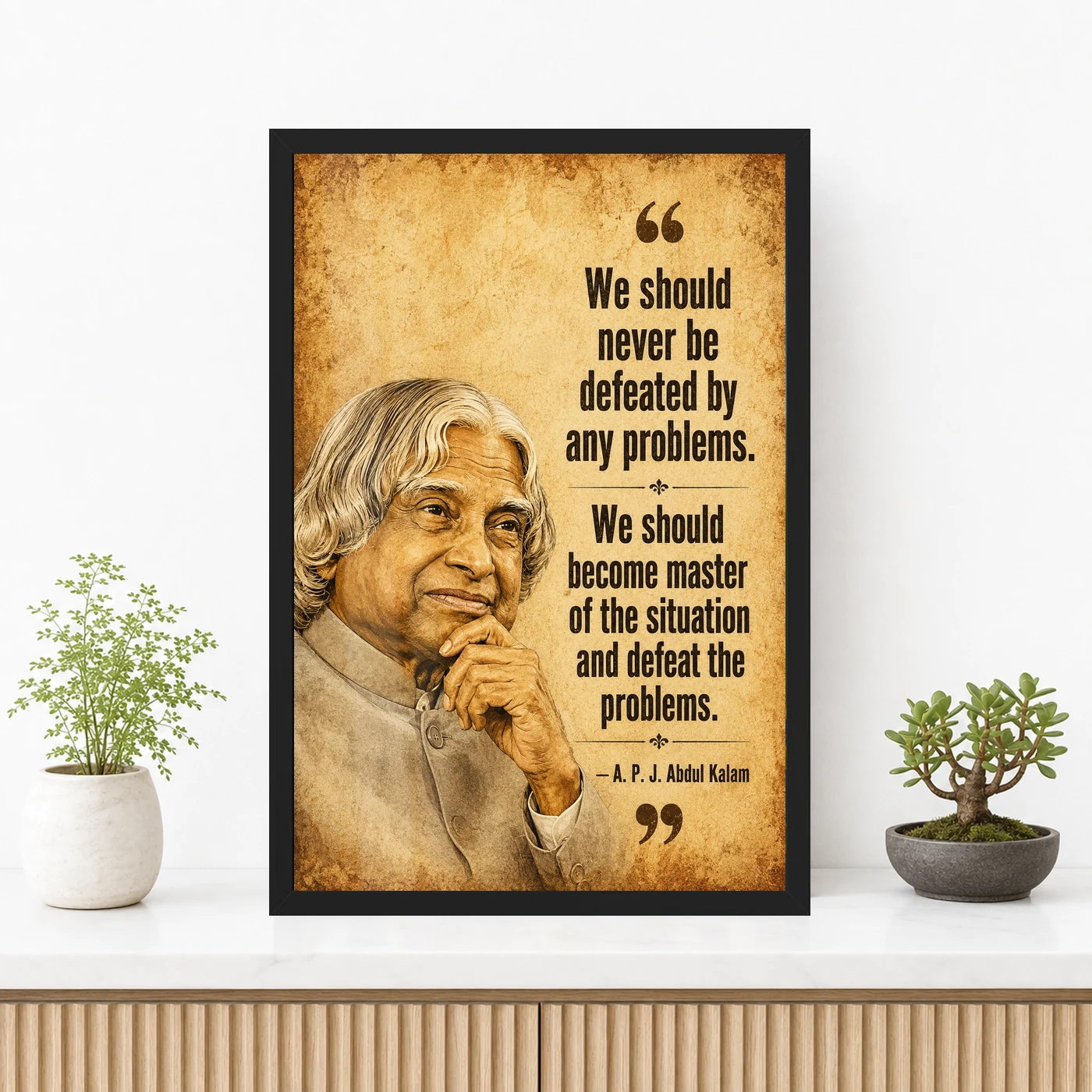 APJ Abdul Kalam Master the Problems Motivational Frame, view 3
