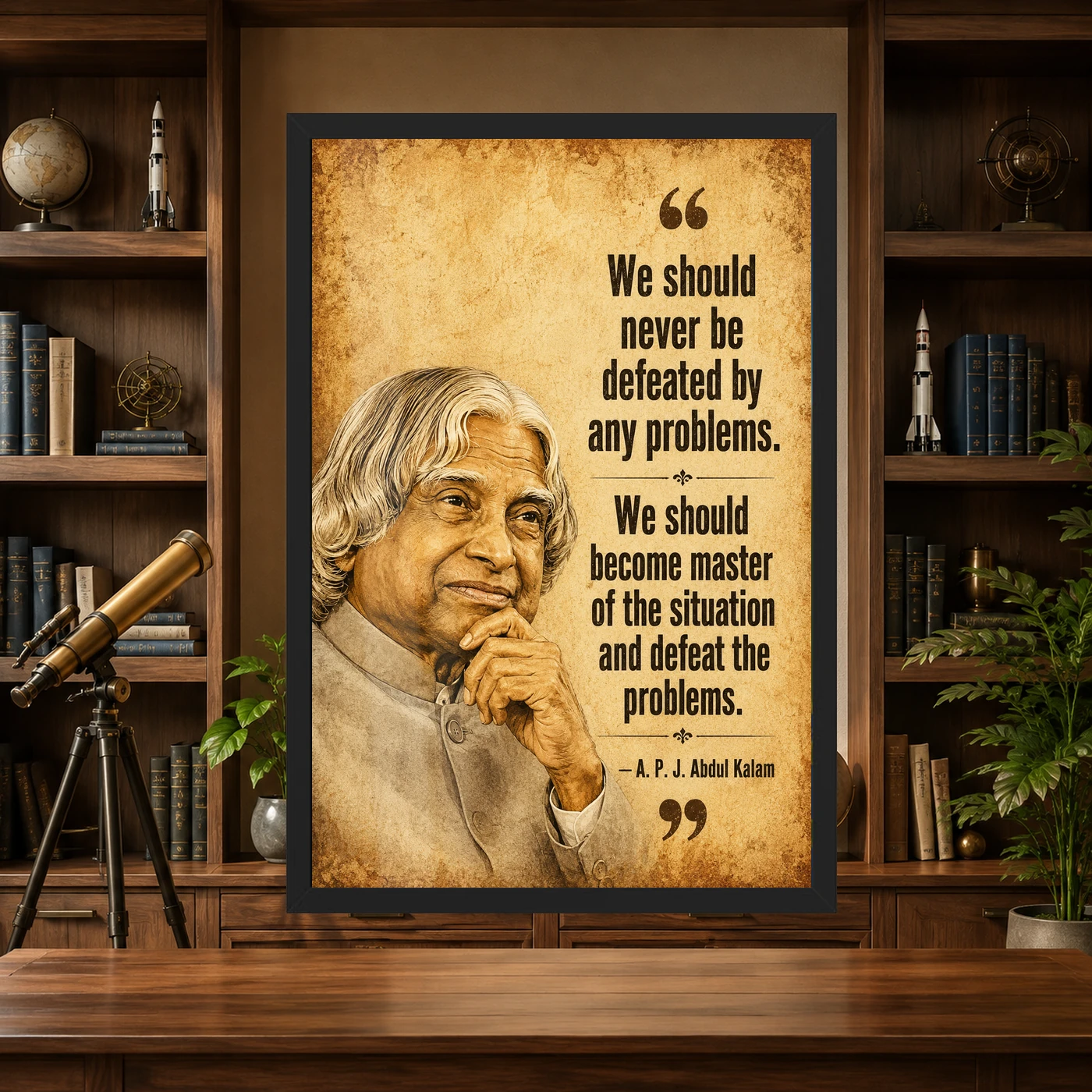 APJ Abdul Kalam Master the Problems Motivational Frame, view 4