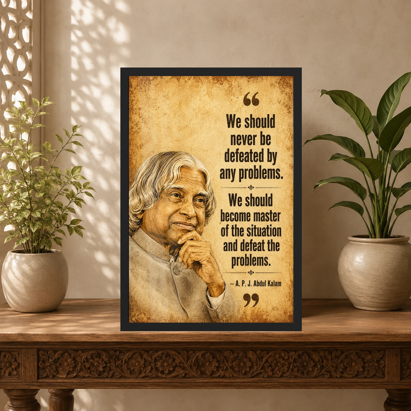 APJ Abdul Kalam Master the Problems Motivational Frame, view 5