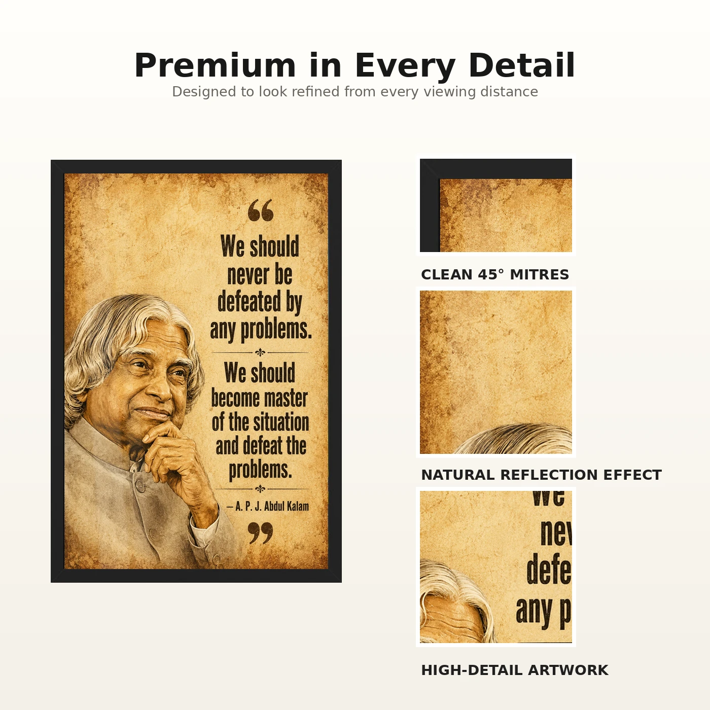 APJ Abdul Kalam Master the Problems Motivational Frame, view 9