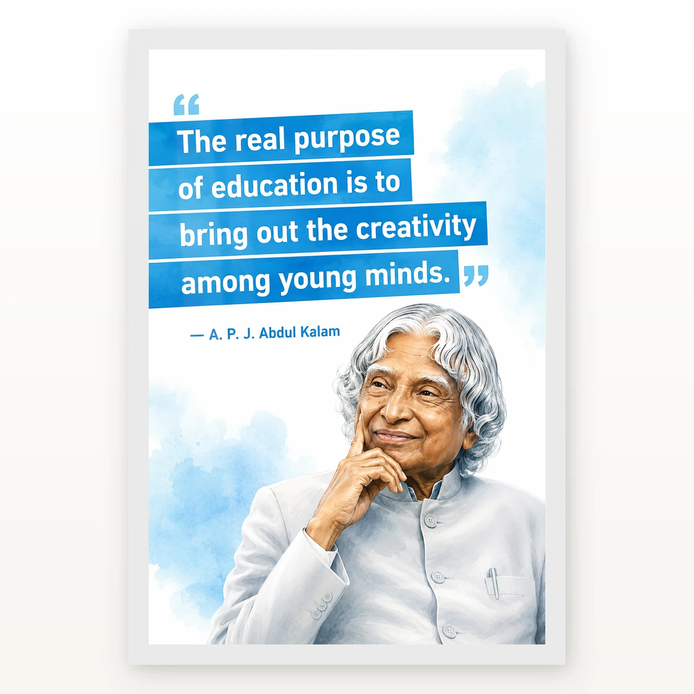 APJ Abdul Kalam Purpose of Education Quote Photo Frame, view 2