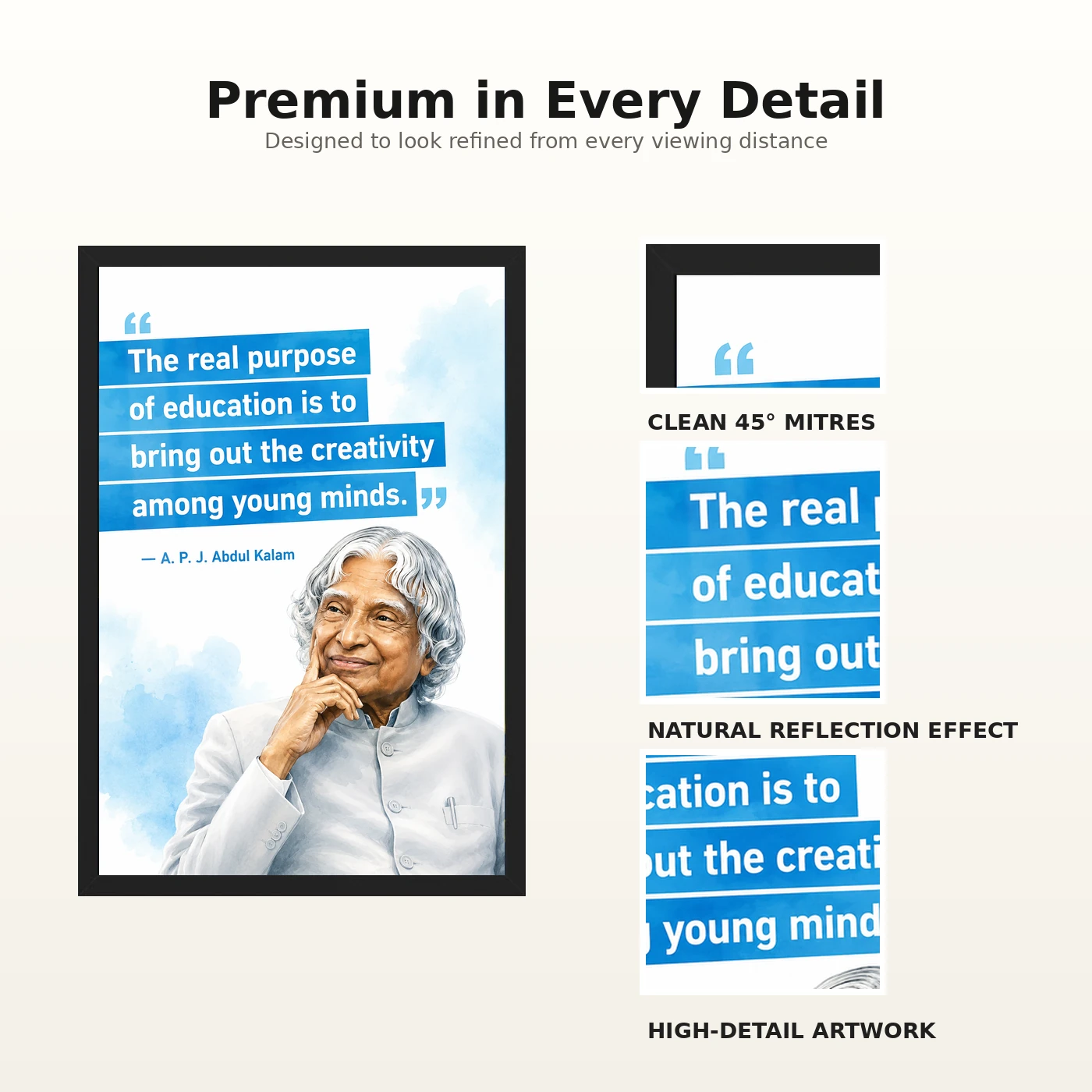 APJ Abdul Kalam Purpose of Education Quote Photo Frame, view 9