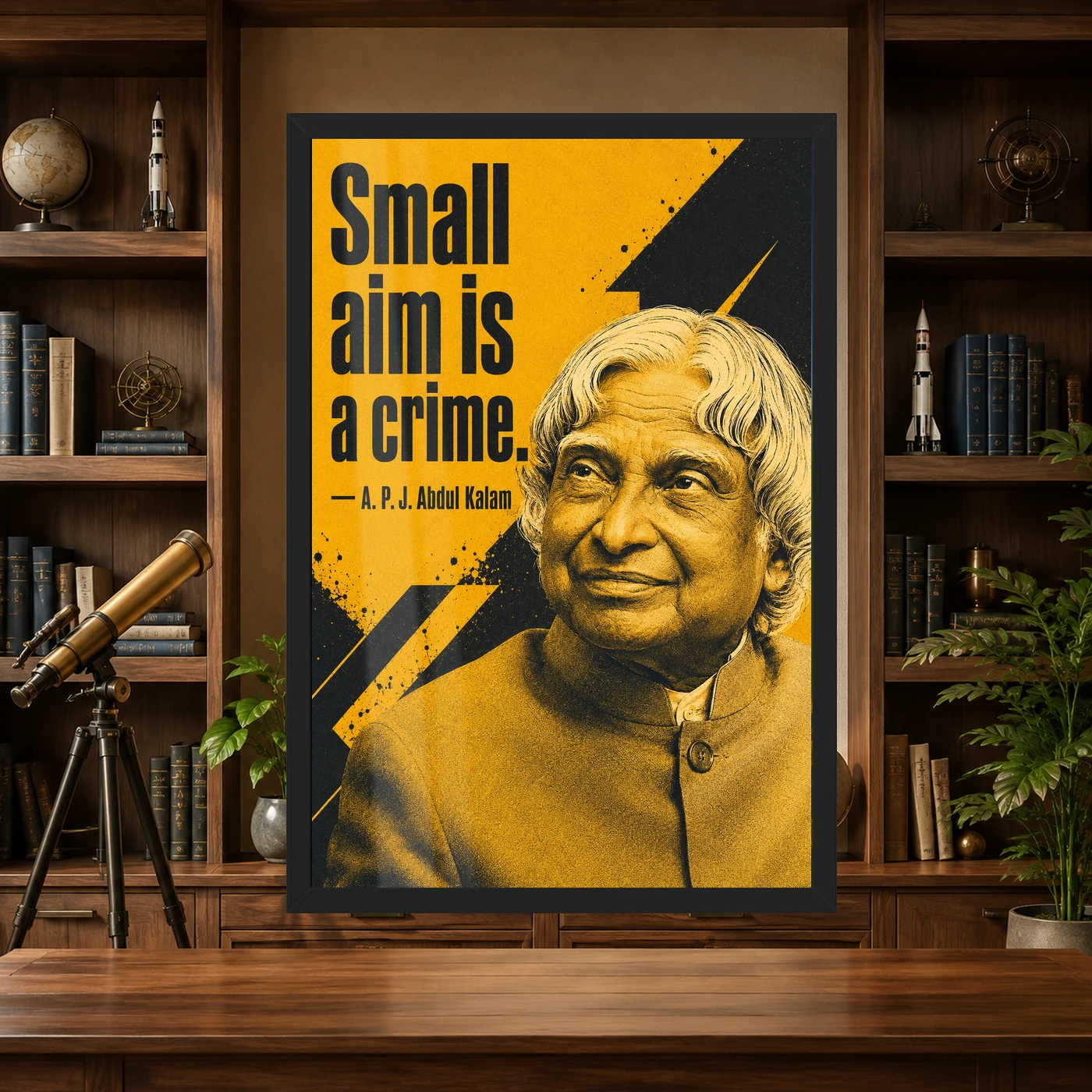 APJ Abdul Kalam Small Aim Is a Crime Quote Photo Frame, view 4