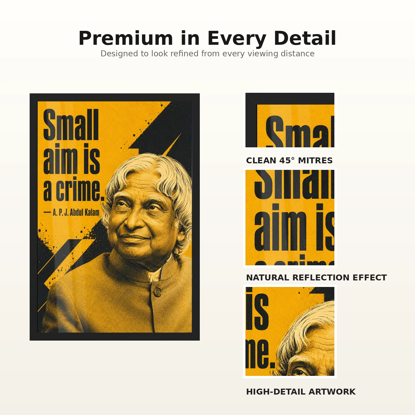 APJ Abdul Kalam Small Aim Is a Crime Quote Photo Frame, view 9