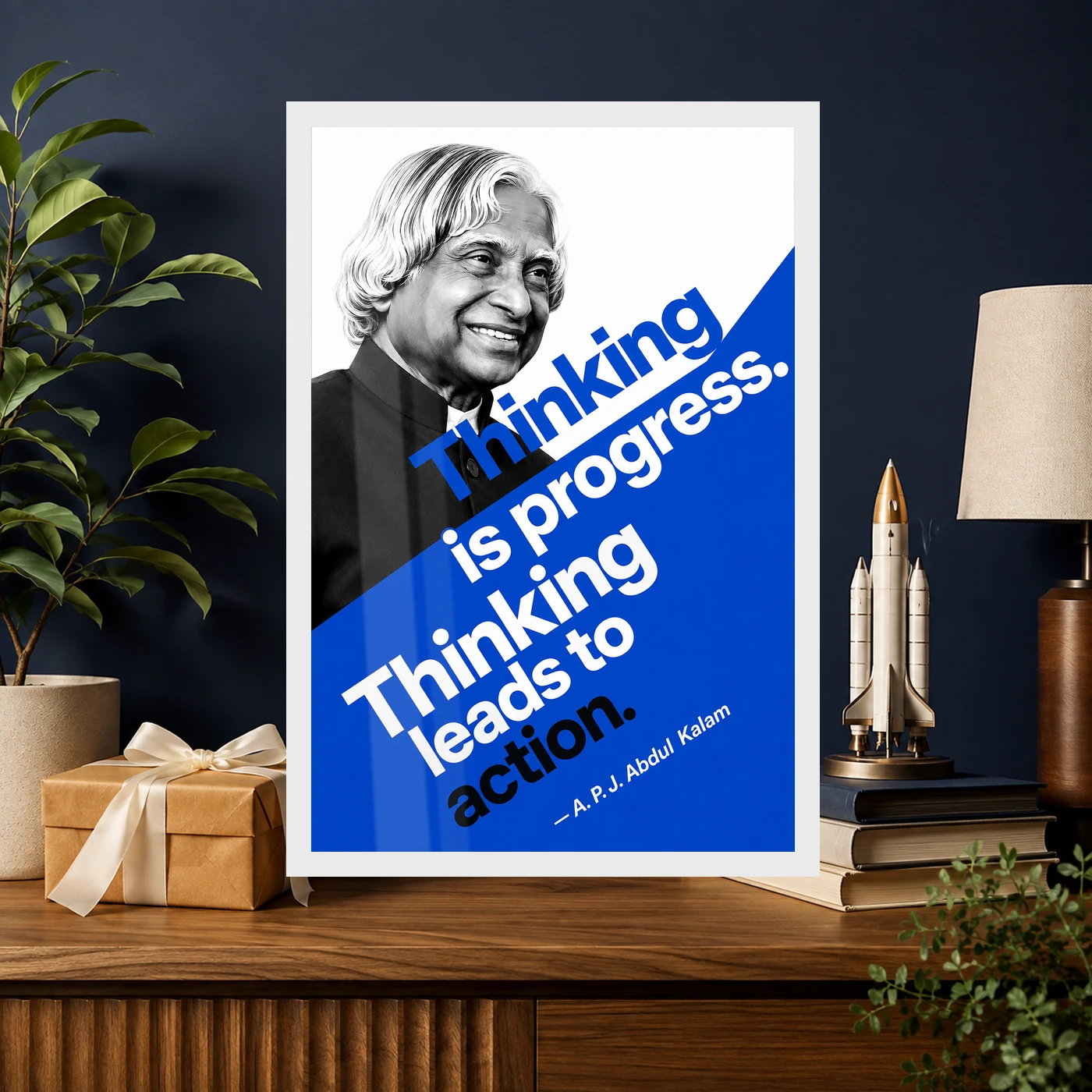 APJ Abdul Kalam Thinking Is Progress Quote Photo Frame, view 10