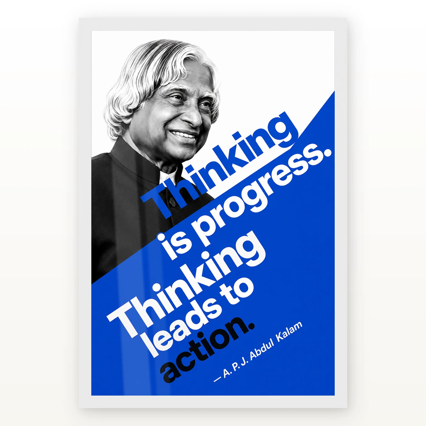APJ Abdul Kalam Thinking Is Progress Quote Photo Frame, view 2