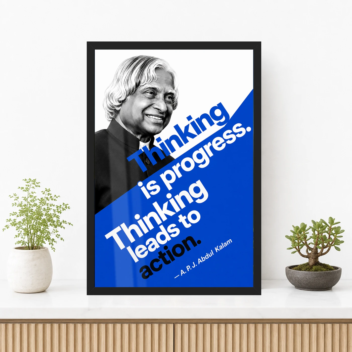 APJ Abdul Kalam Thinking Is Progress Quote Photo Frame, view 3