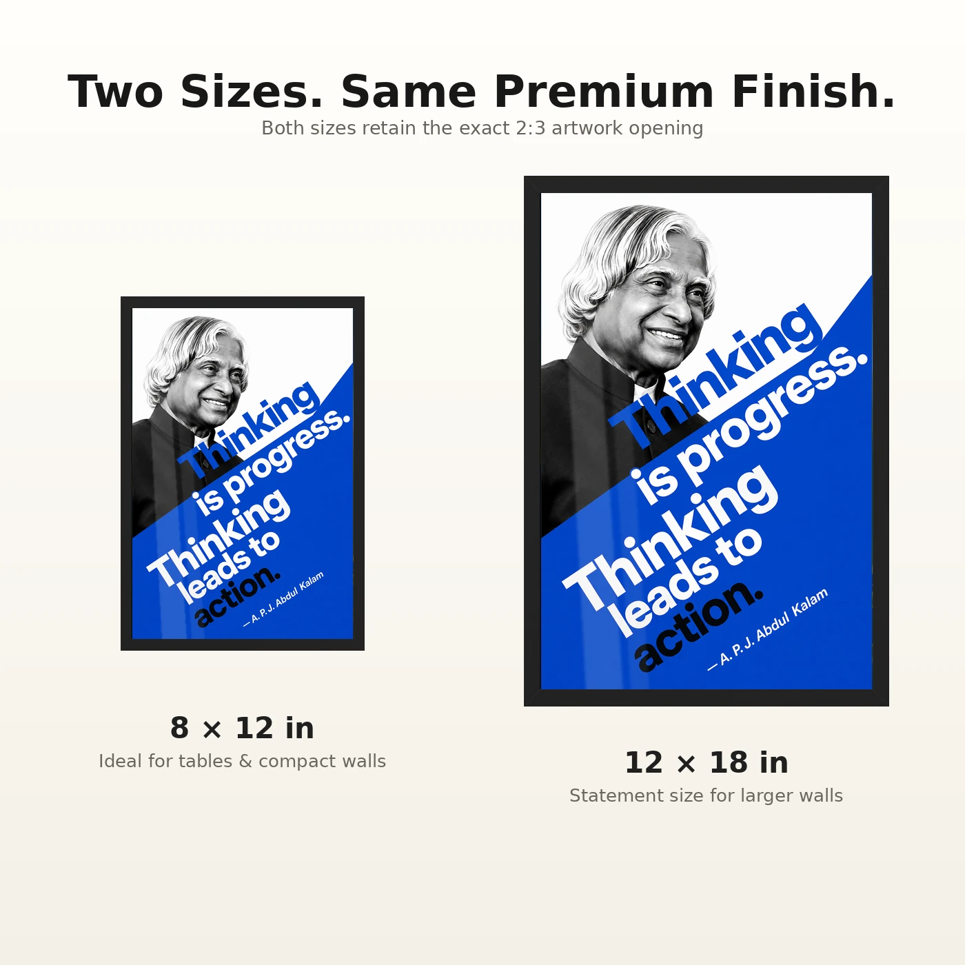 APJ Abdul Kalam Thinking Is Progress Quote Photo Frame, view 8
