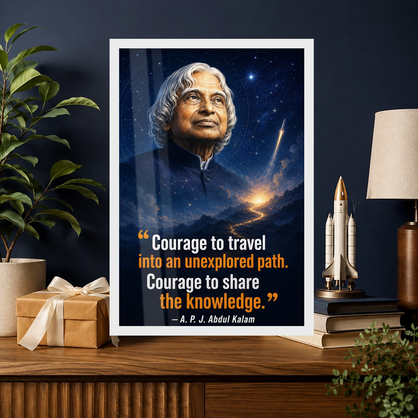 APJ Abdul Kalam Unexplored Path Courage Quote Frame, view 10