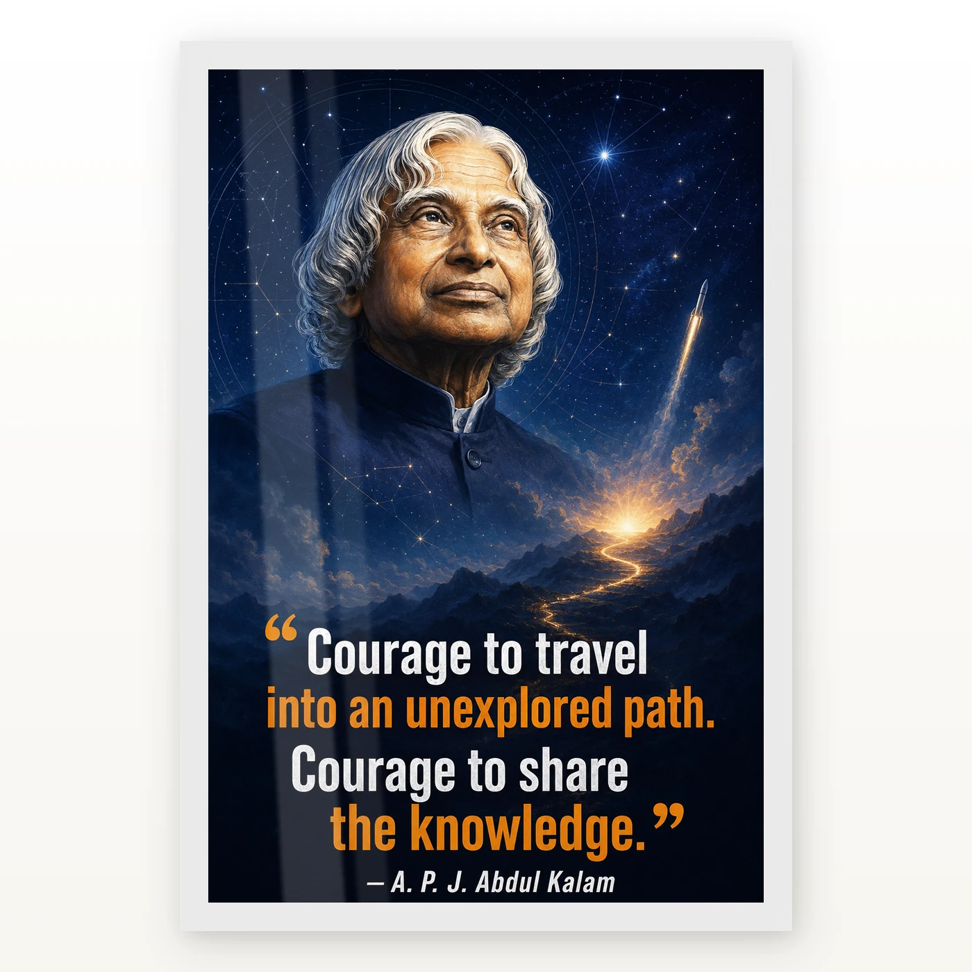 APJ Abdul Kalam Unexplored Path Courage Quote Frame, view 2
