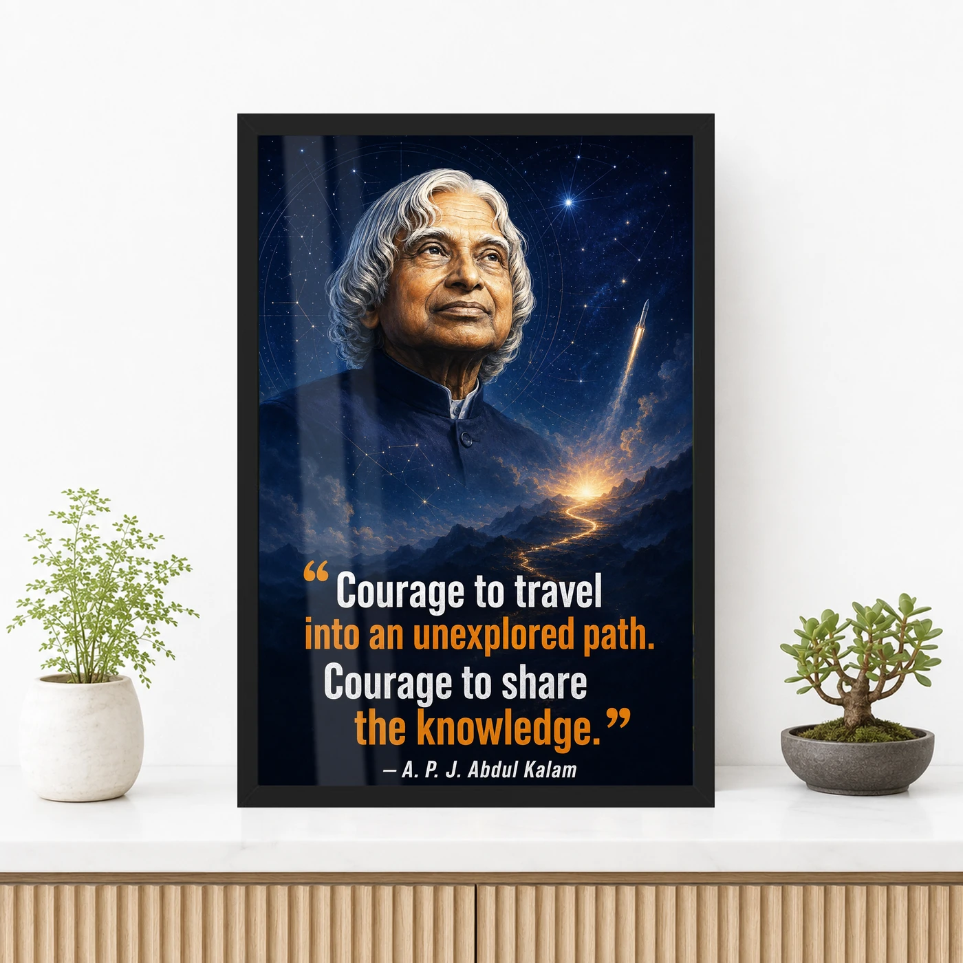 APJ Abdul Kalam Unexplored Path Courage Quote Frame, view 3