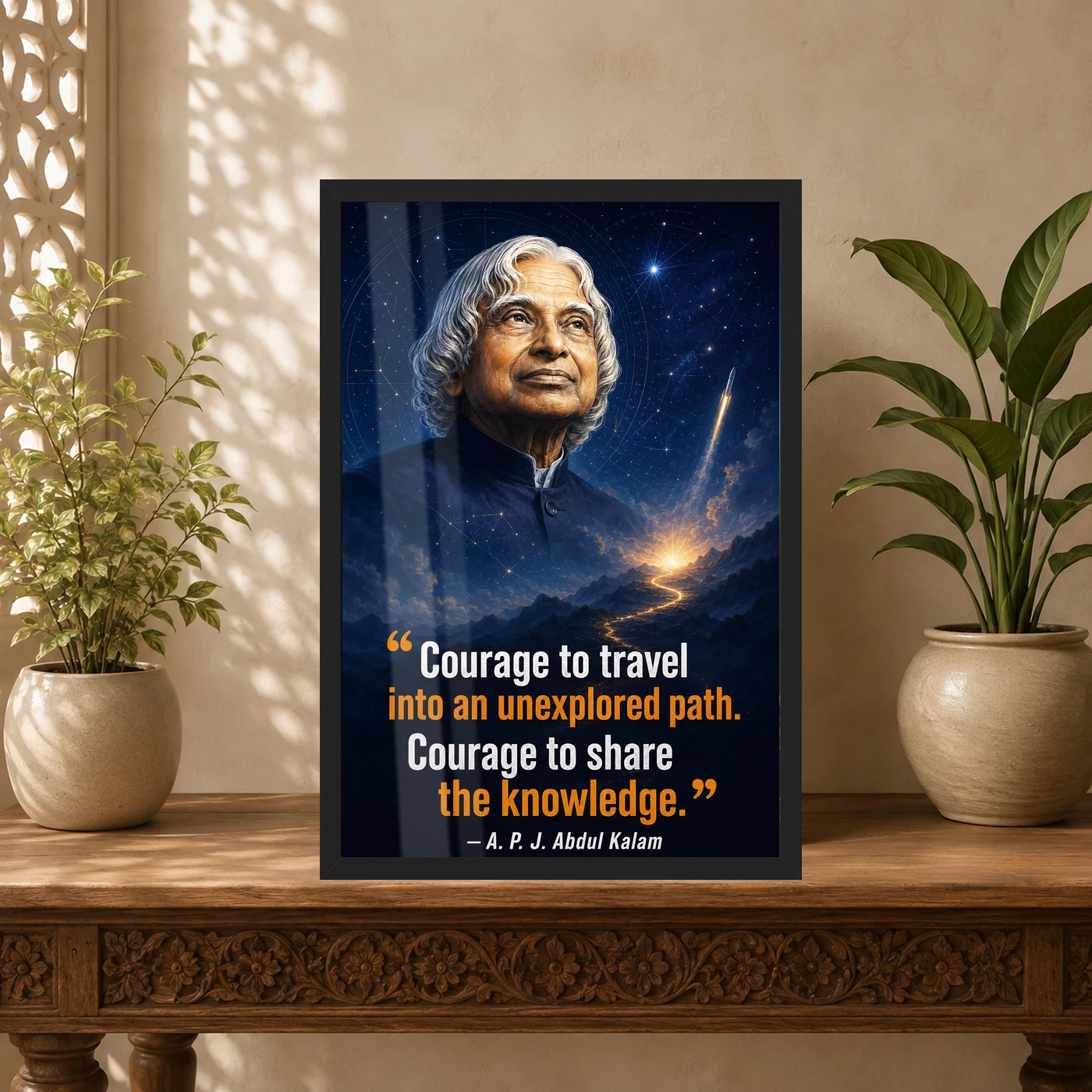 APJ Abdul Kalam Unexplored Path Courage Quote Frame, view 5