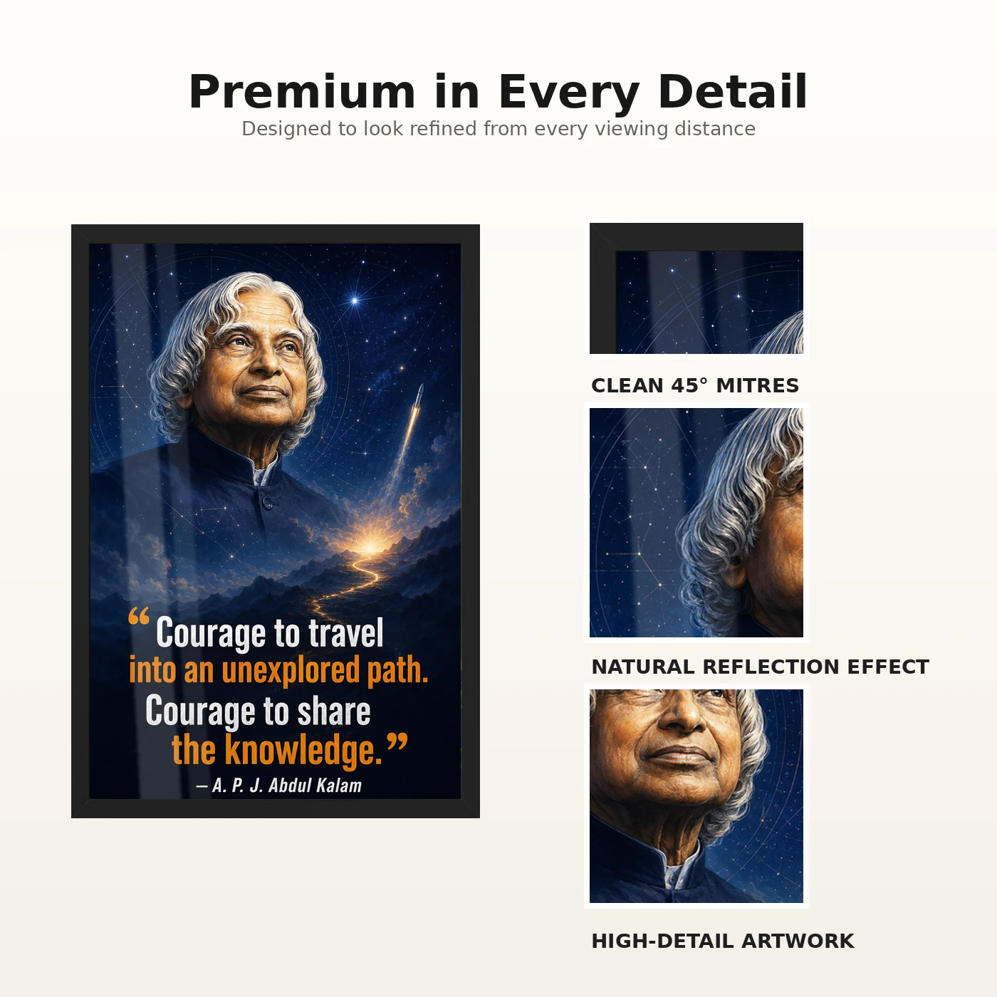 APJ Abdul Kalam Unexplored Path Courage Quote Frame, view 9