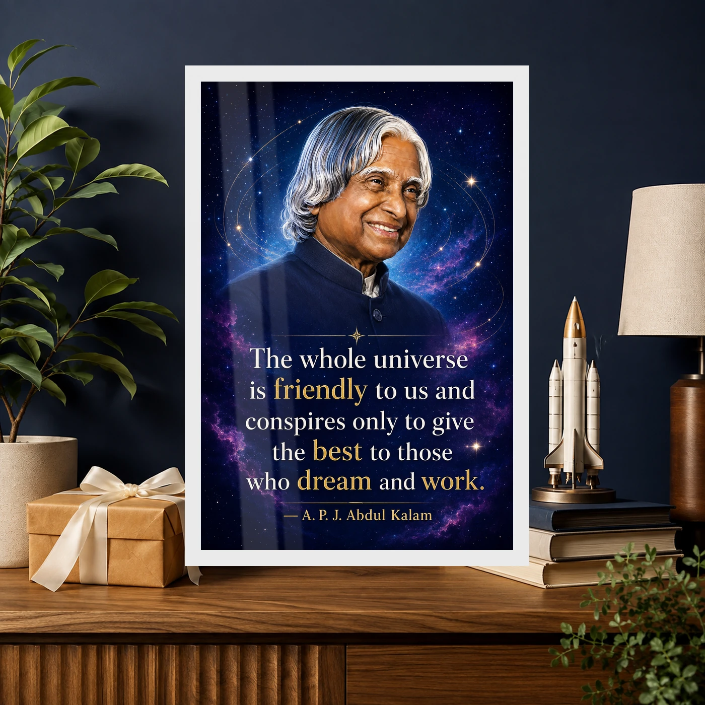 APJ Abdul Kalam Universe Dream and Work Quote Frame, view 10
