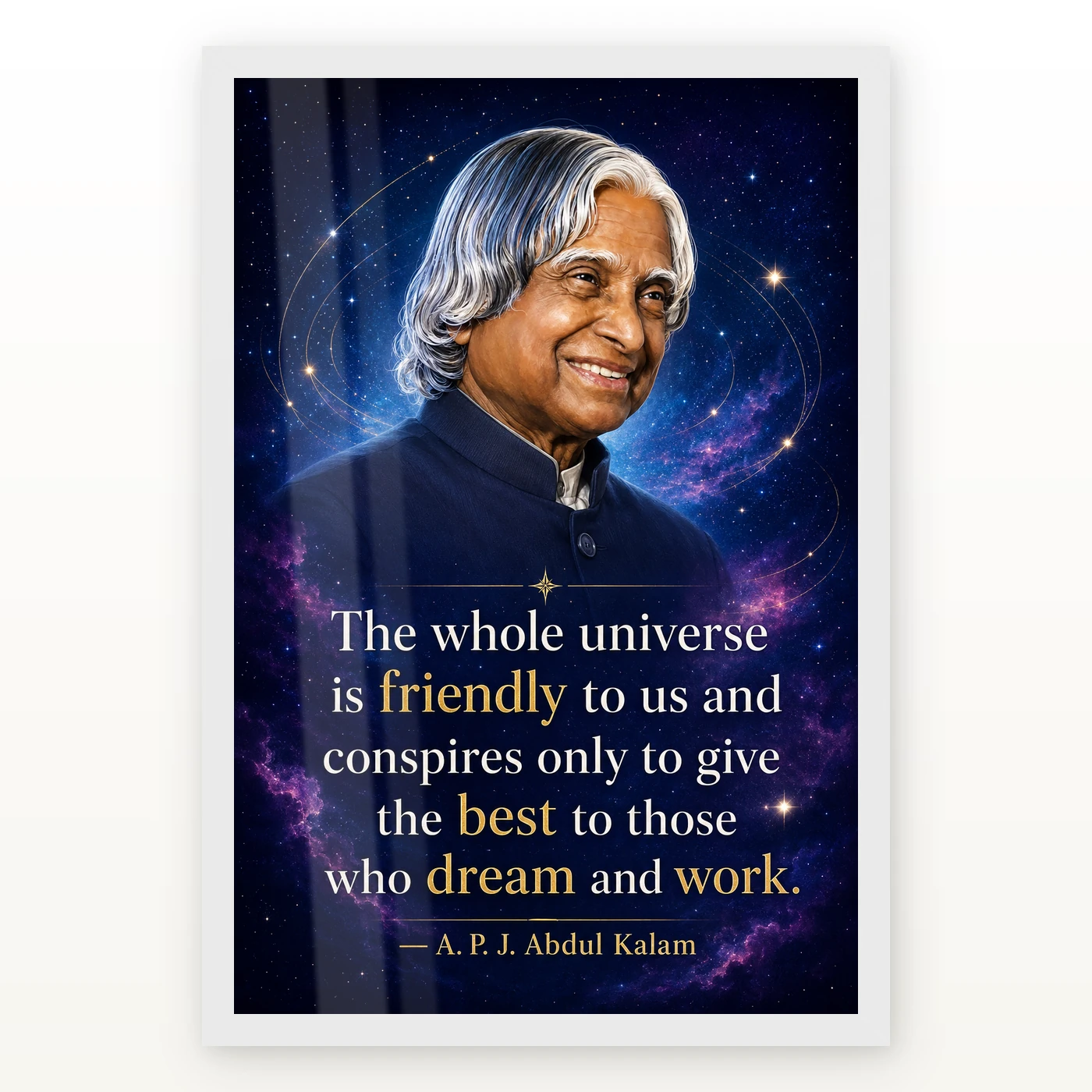 APJ Abdul Kalam Universe Dream and Work Quote Frame, view 2
