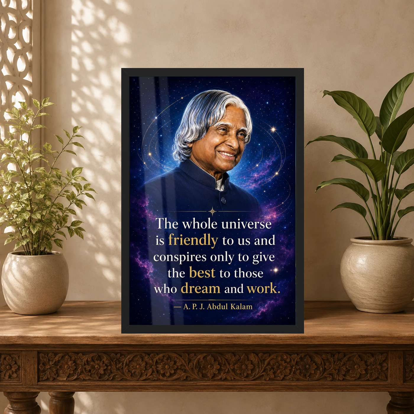 APJ Abdul Kalam Universe Dream and Work Quote Frame, view 5