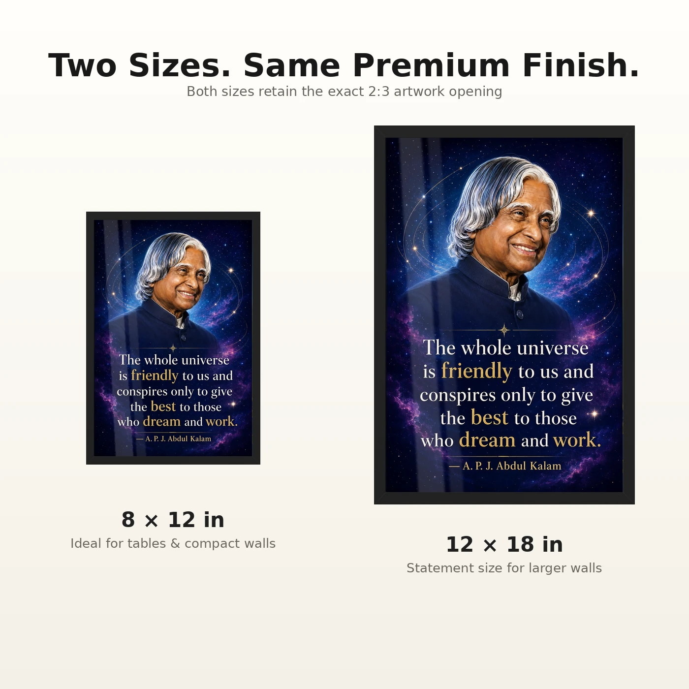 APJ Abdul Kalam Universe Dream and Work Quote Frame, view 8