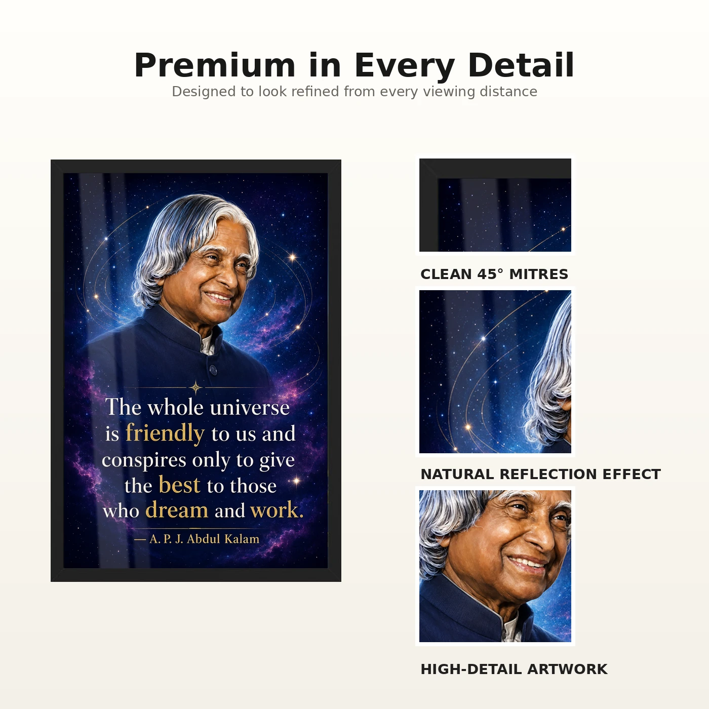 APJ Abdul Kalam Universe Dream and Work Quote Frame, view 9