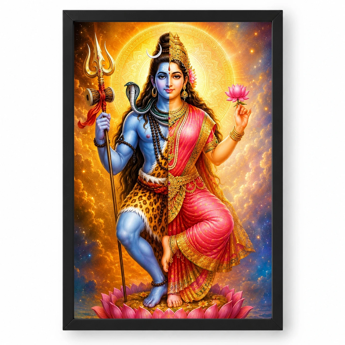 Ardhanarishvara Cosmic Celestial Aura Photo Frame