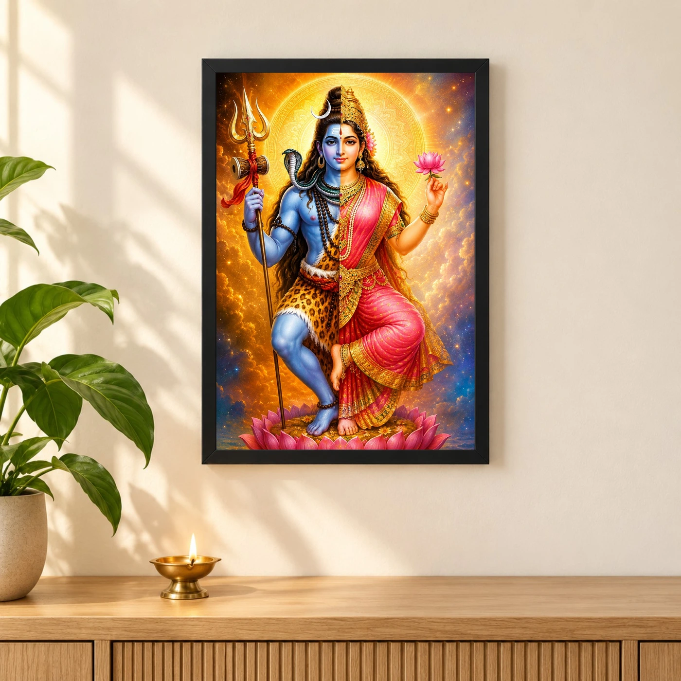 Ardhanarishvara Cosmic Celestial Aura Photo Frame, view 3
