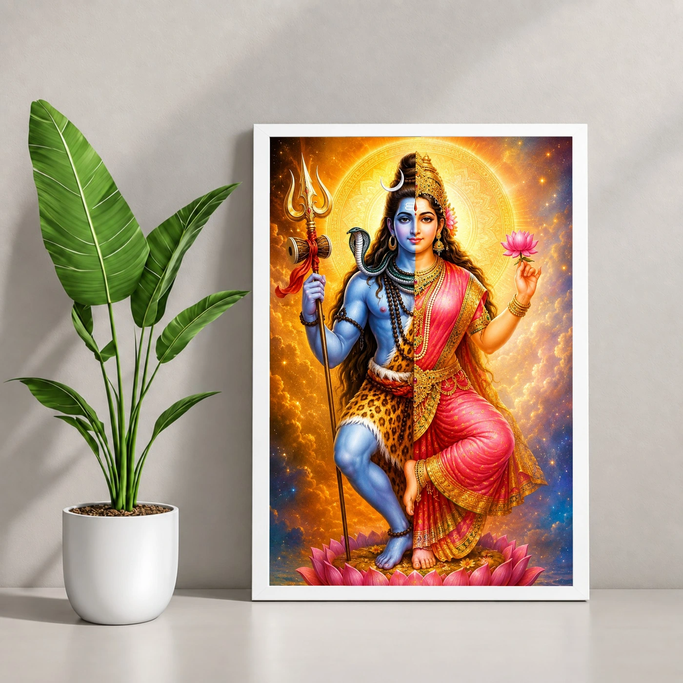 Ardhanarishvara Cosmic Celestial Aura Photo Frame, view 4