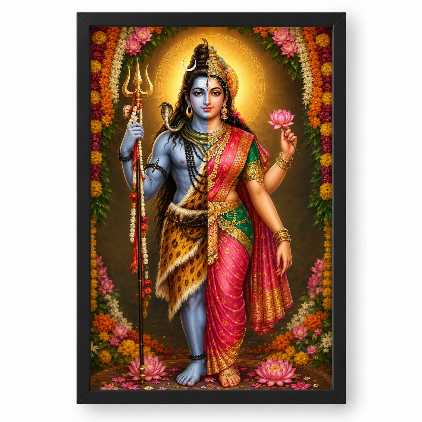Ardhanarishvara Grand Festival Flower Decoration Photo Frame