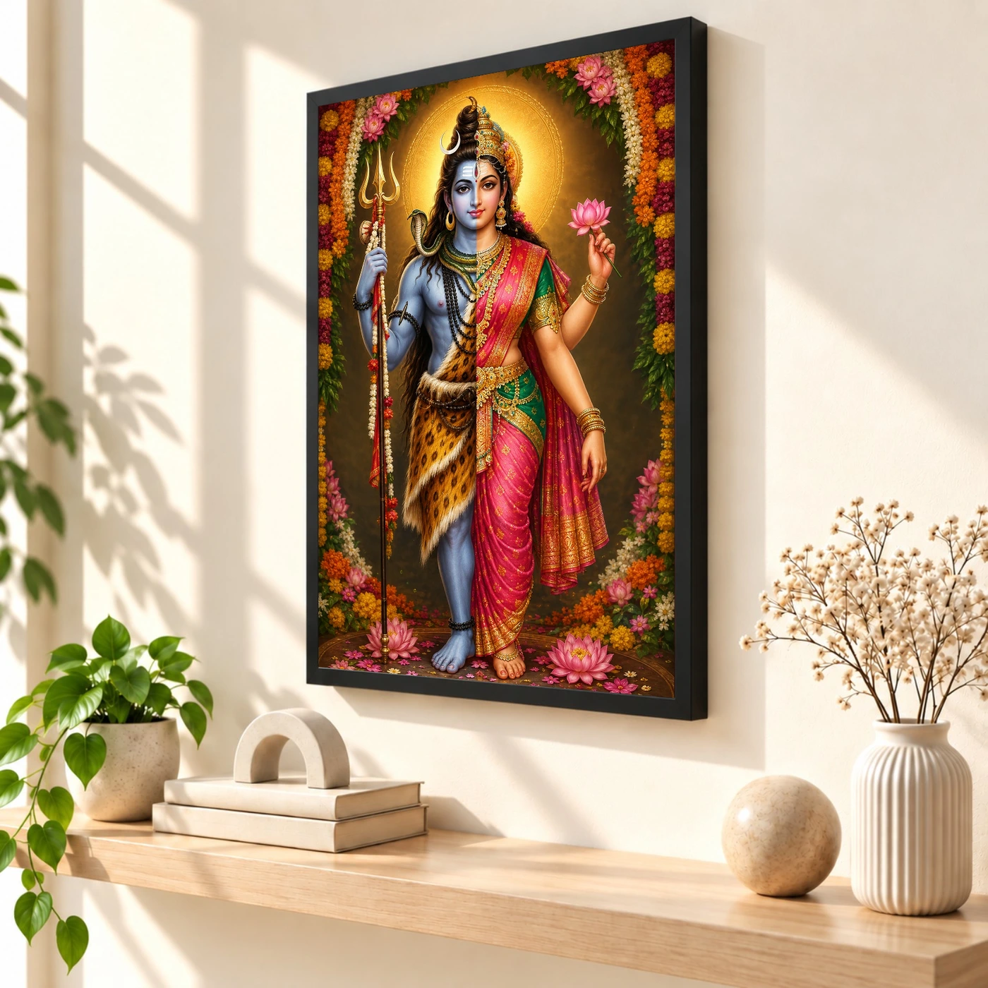 Ardhanarishvara Grand Festival Flower Decoration Photo Frame, view 2