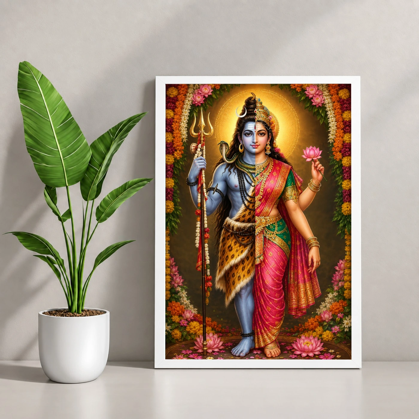 Ardhanarishvara Grand Festival Flower Decoration Photo Frame, view 4
