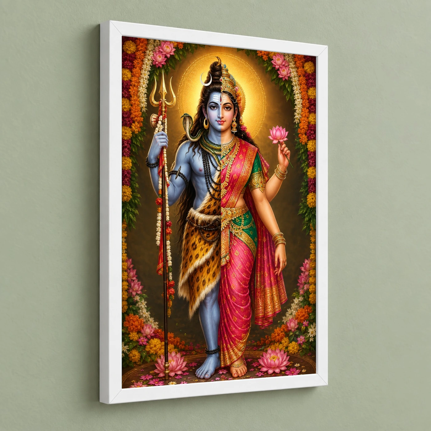 Ardhanarishvara Grand Festival Flower Decoration Photo Frame, view 5