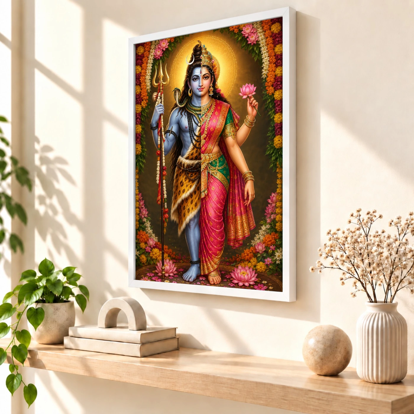 Ardhanarishvara Grand Festival Flower Decoration Photo Frame, view 7