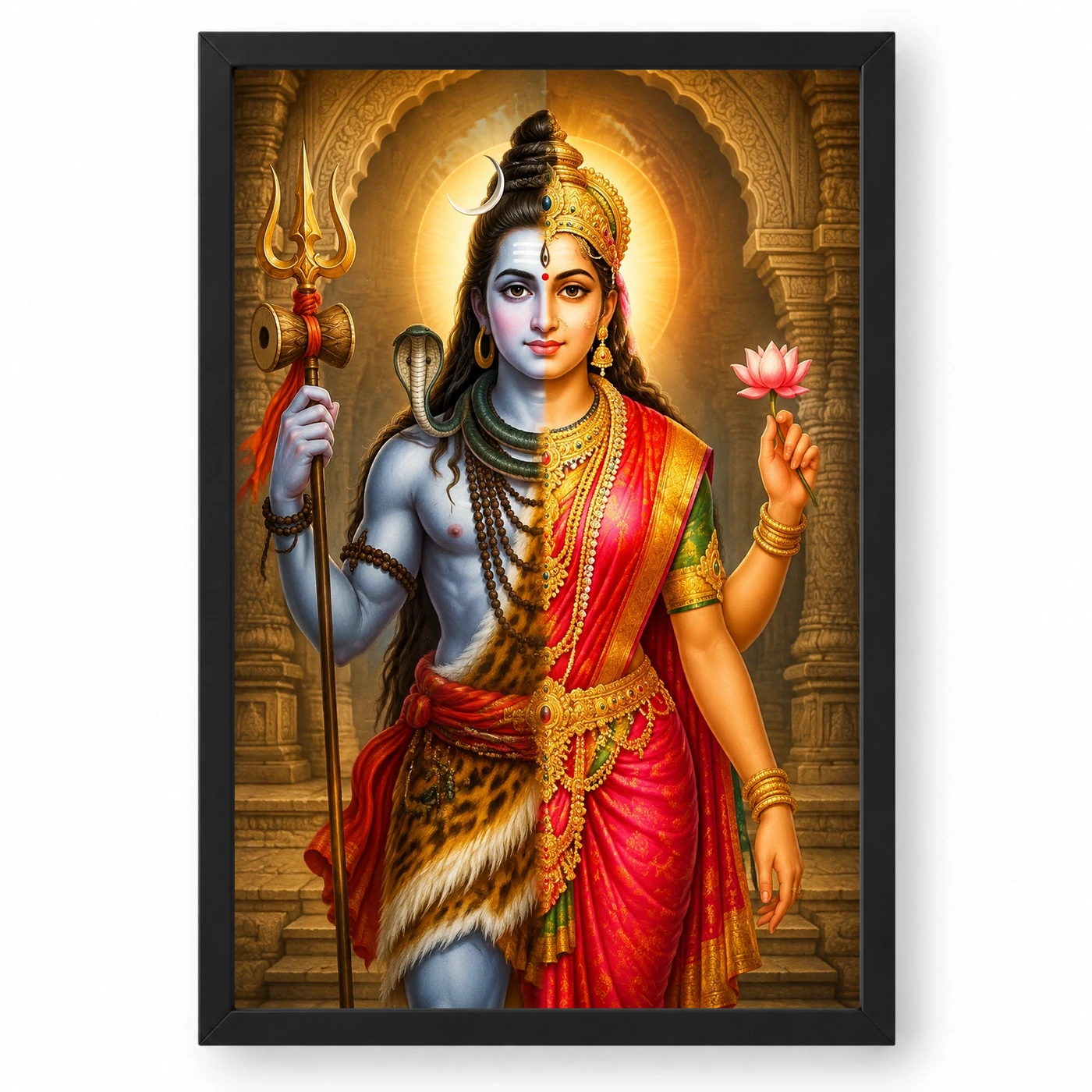 Ardhanarishvara Heritage Temple Architecture Backdrop Photo Frame