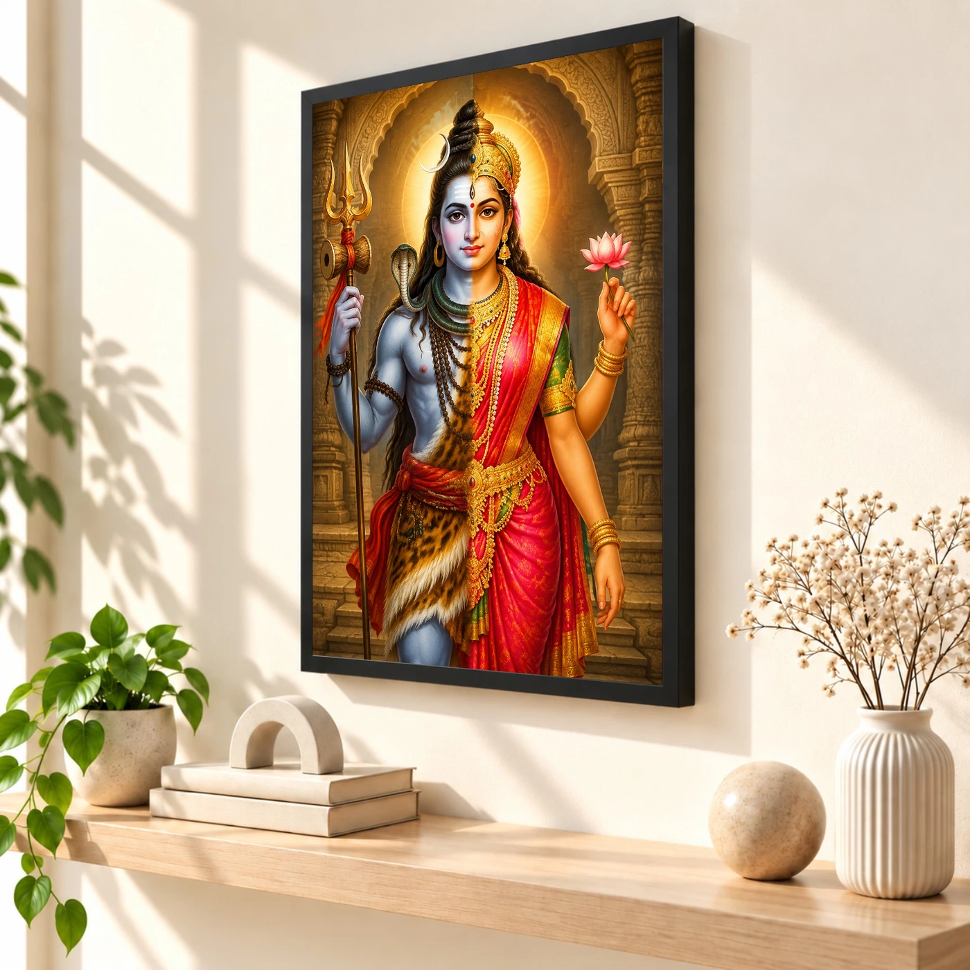 Ardhanarishvara Heritage Temple Architecture Backdrop Photo Frame, view 2